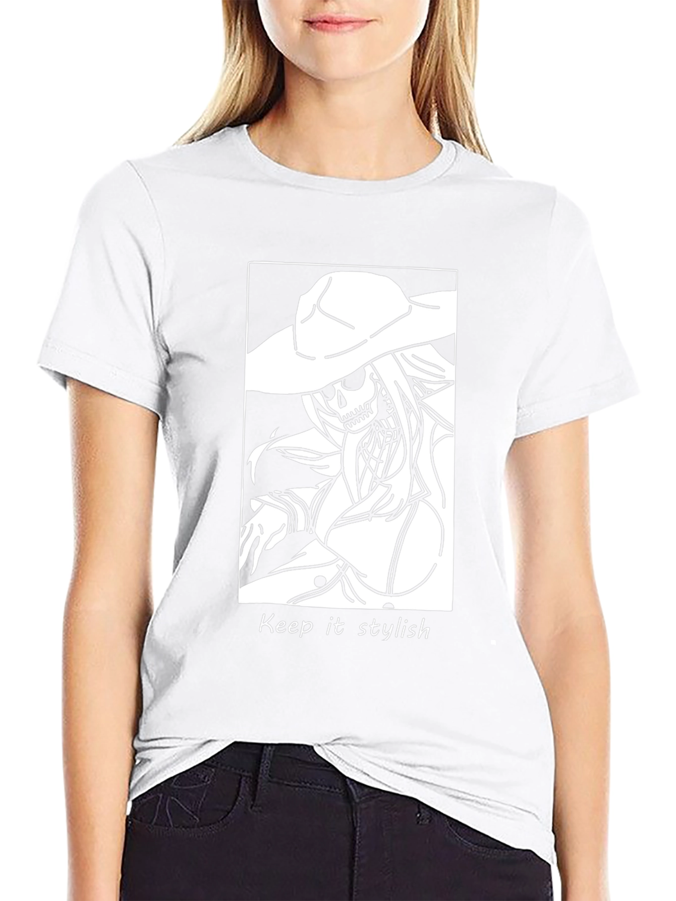 Stylish Skeleton Graphic Black T-Shirt