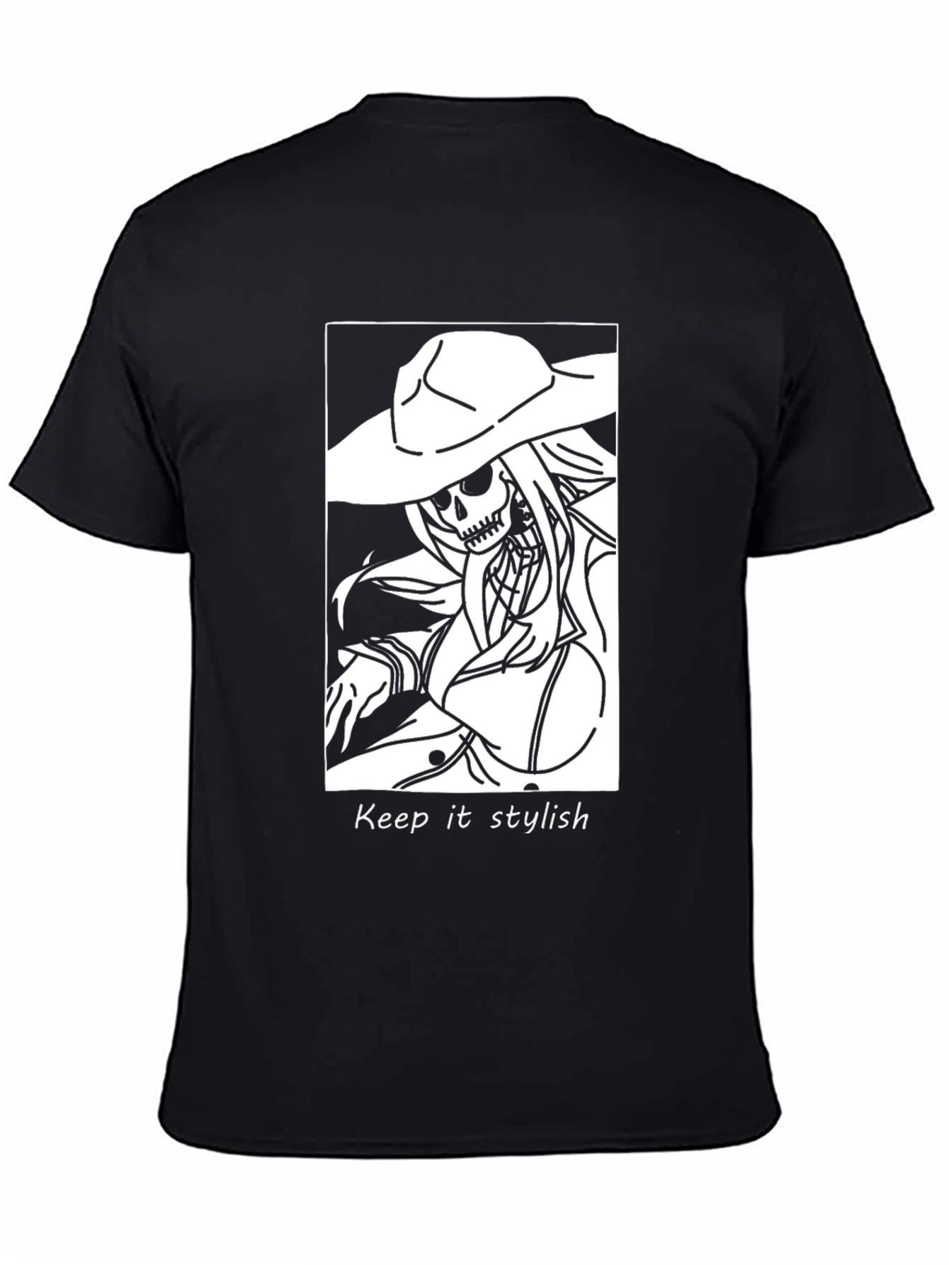 Stylish Skeleton Graphic Black T-Shirt