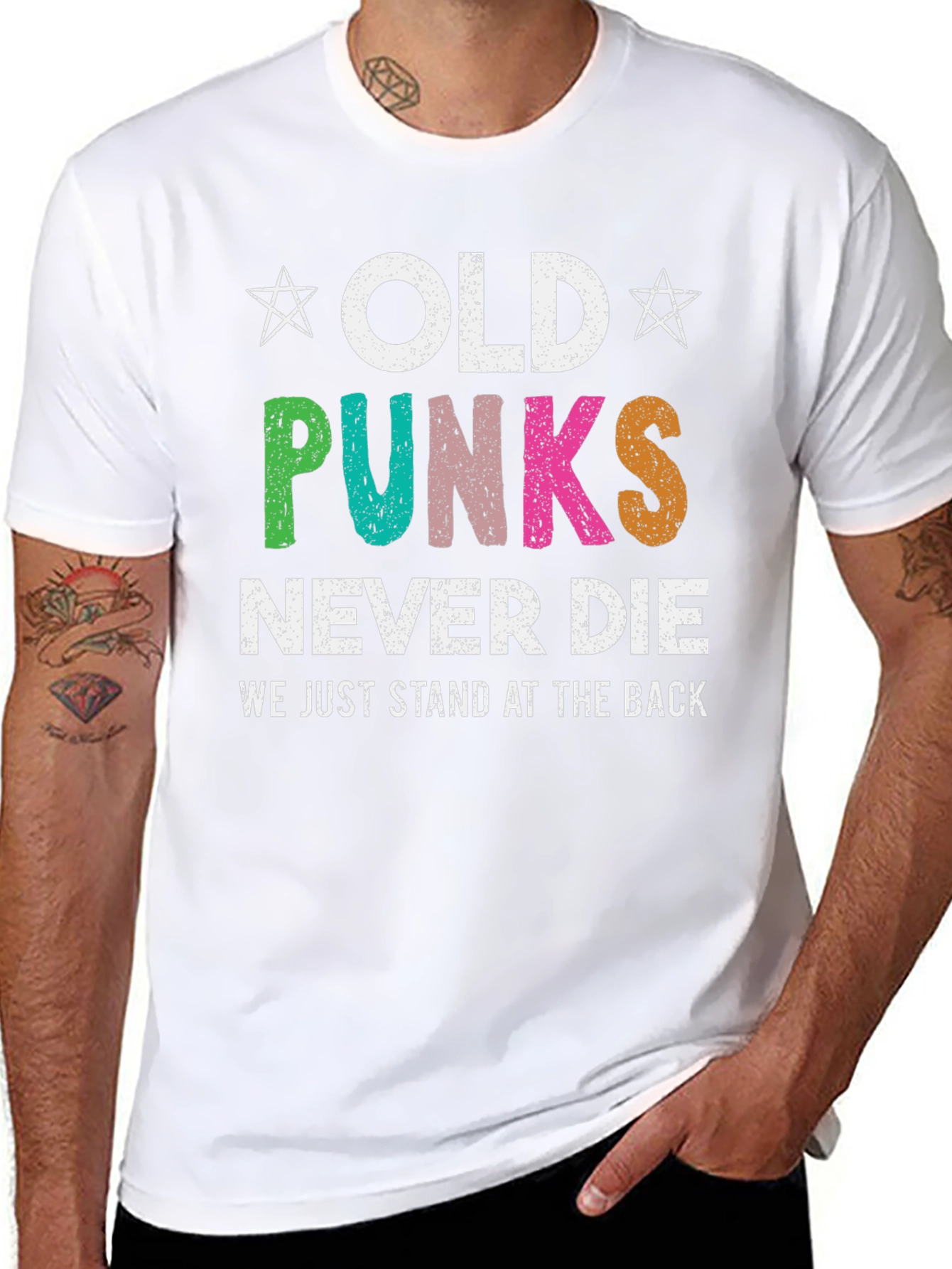 Old Punks Never Die T-Shirt - Black Cotton Tee
