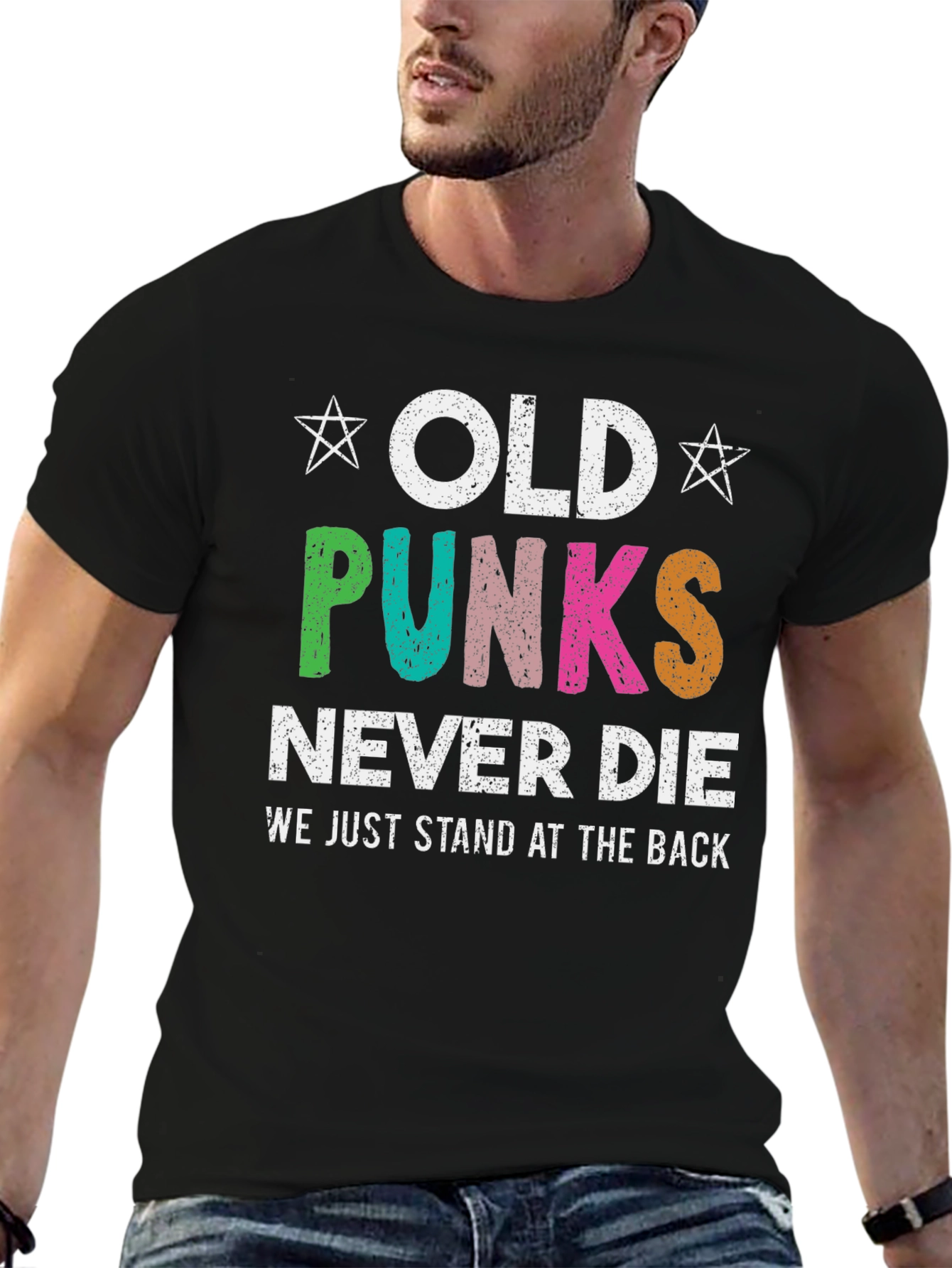 Old Punks Never Die T-Shirt - Black Cotton Tee