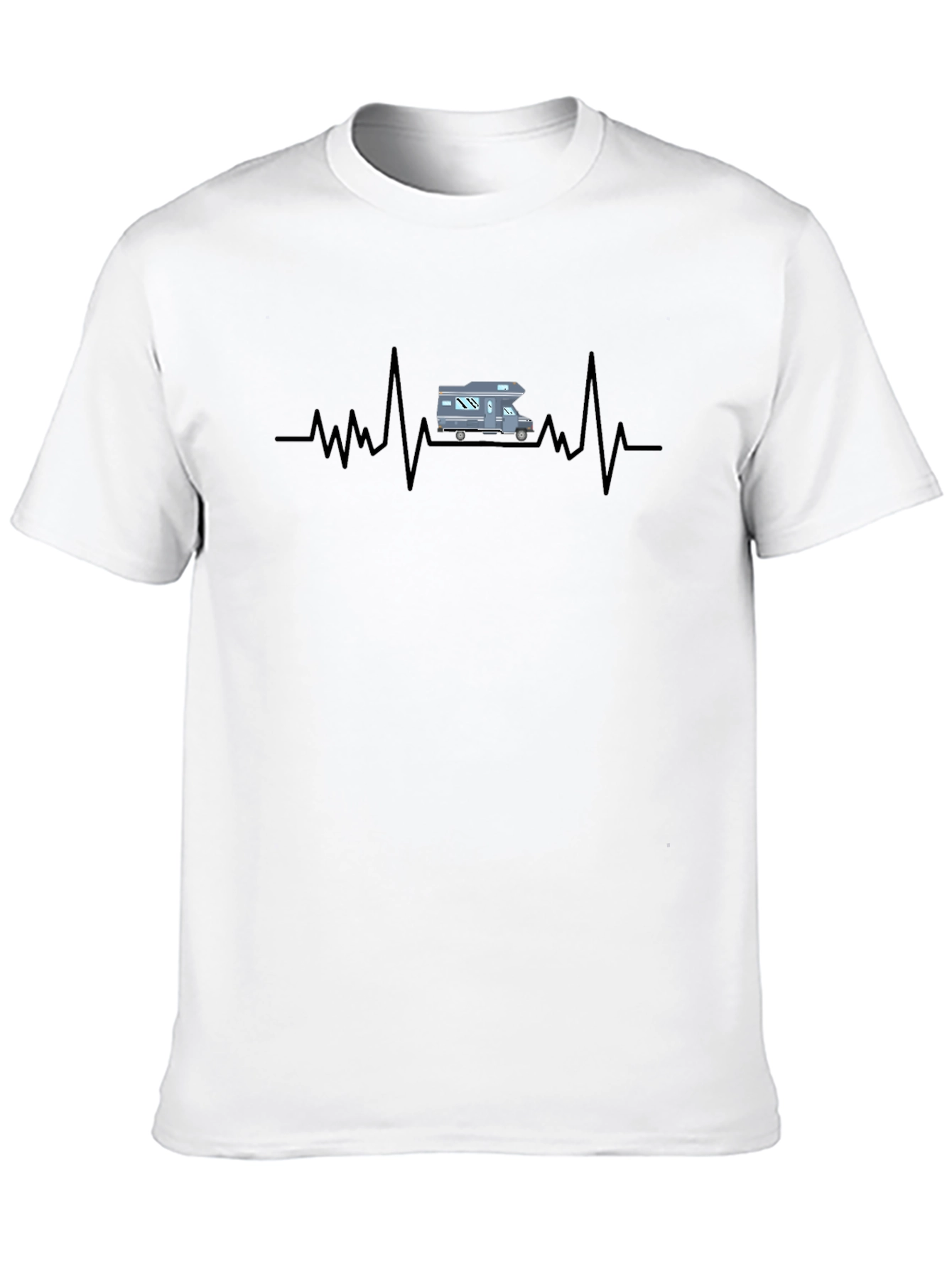 RV Heartbeat T-Shirt - Black Camping Lover Tee