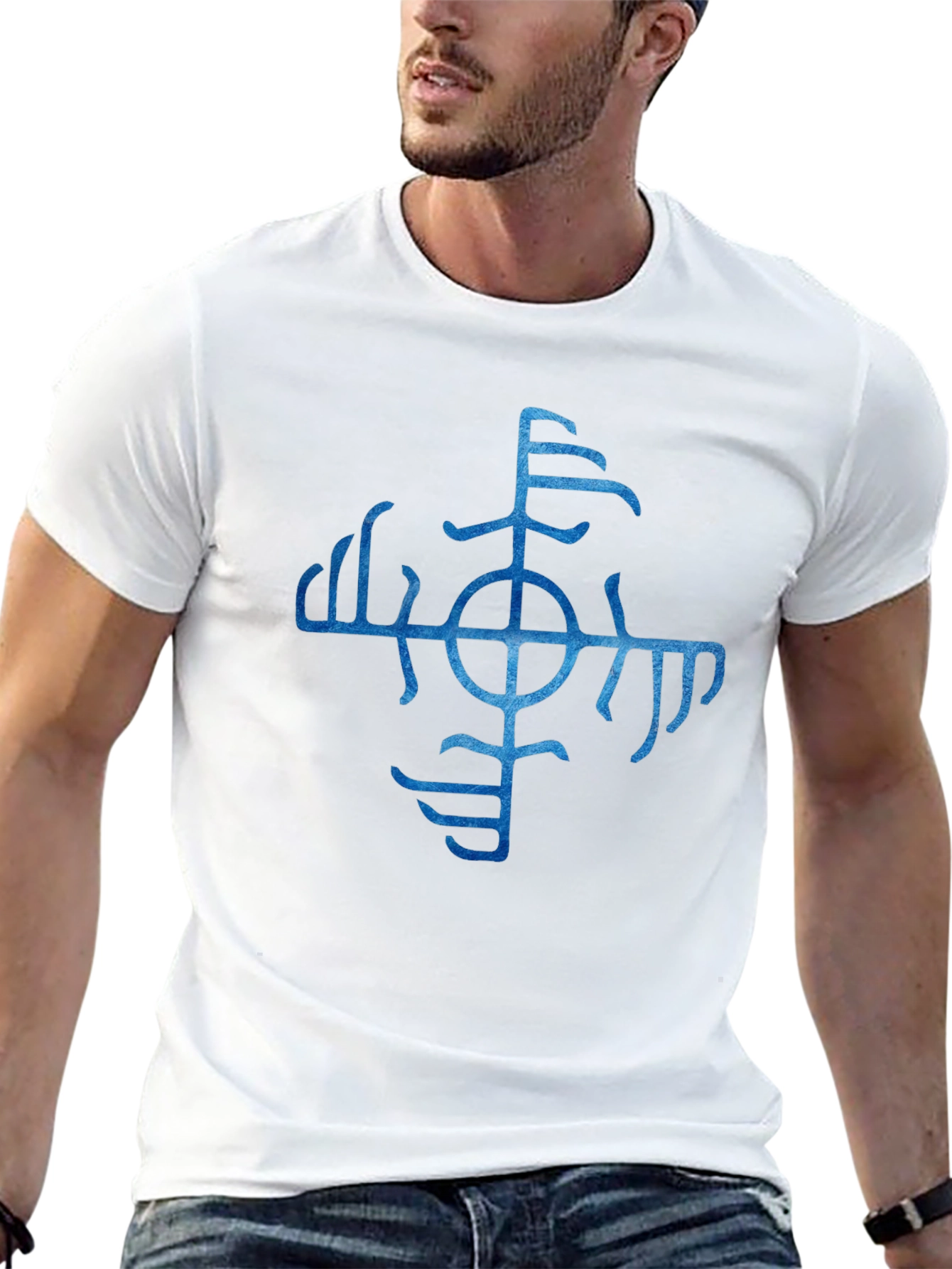 Vegvisir Compass Black T-Shirt - Viking Runes Symbol