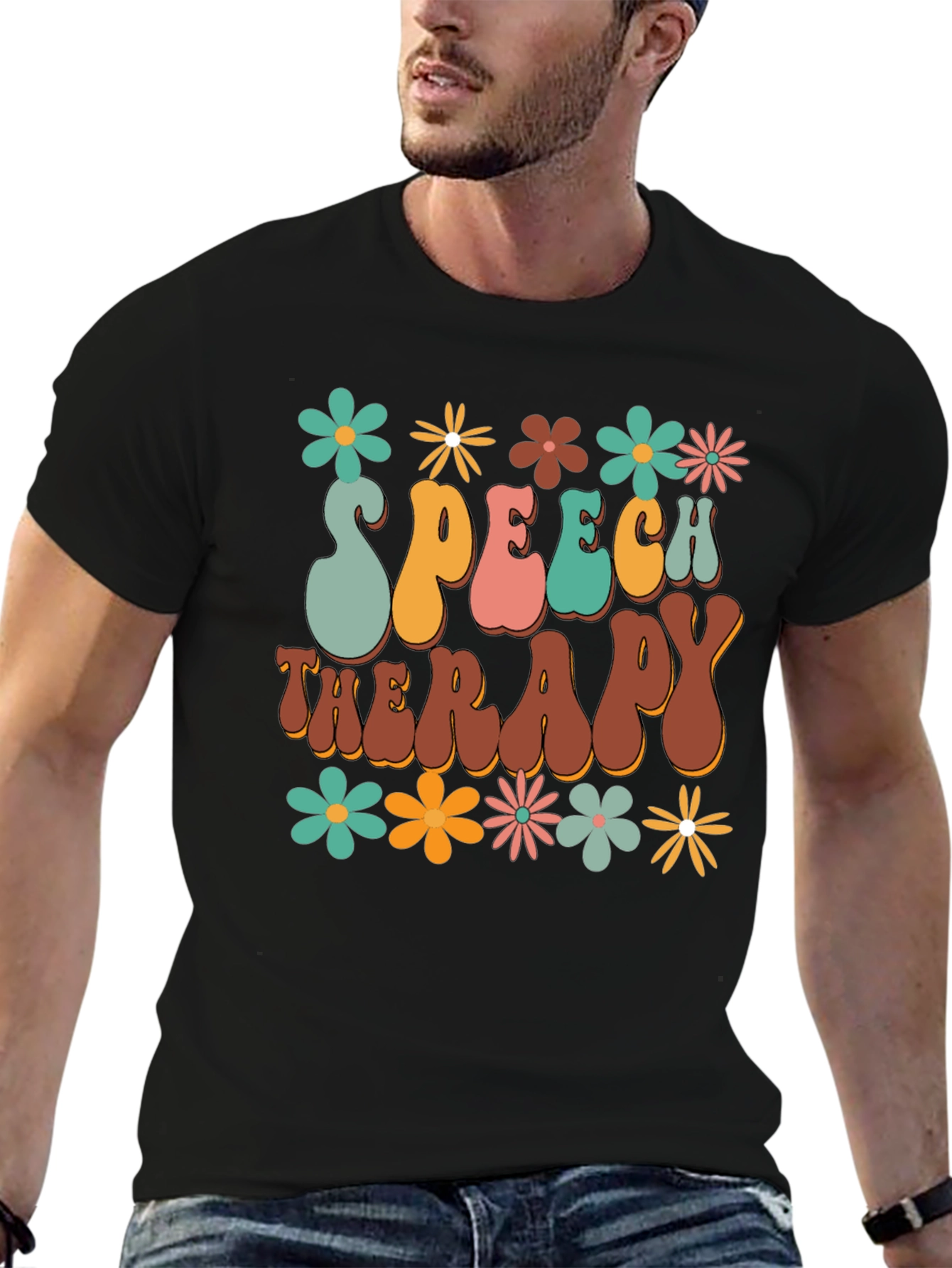 Speech Therapy Retro Floral Graphic Tee