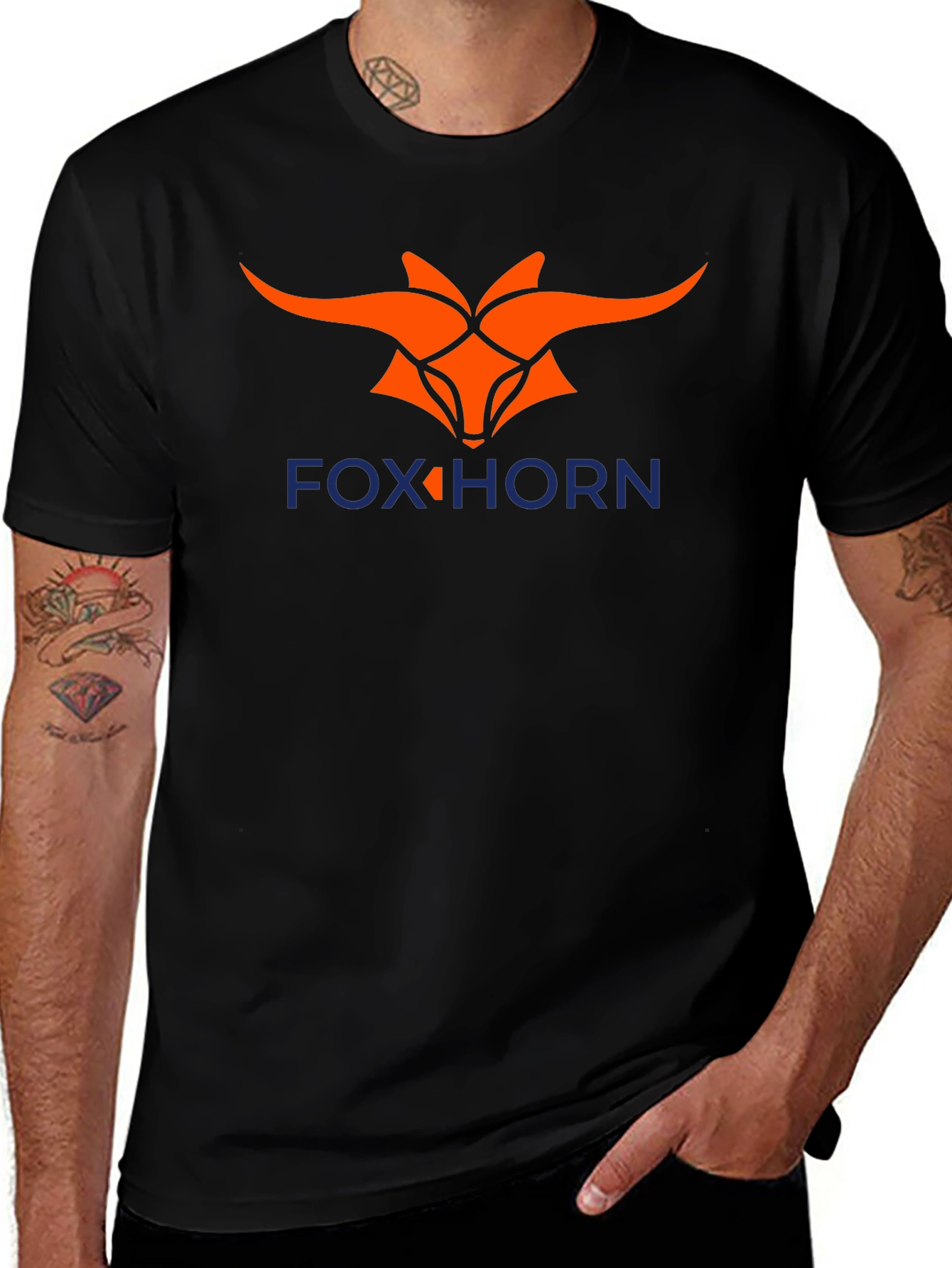 Fox Horn Graphic Tee - Premium Black Cotton