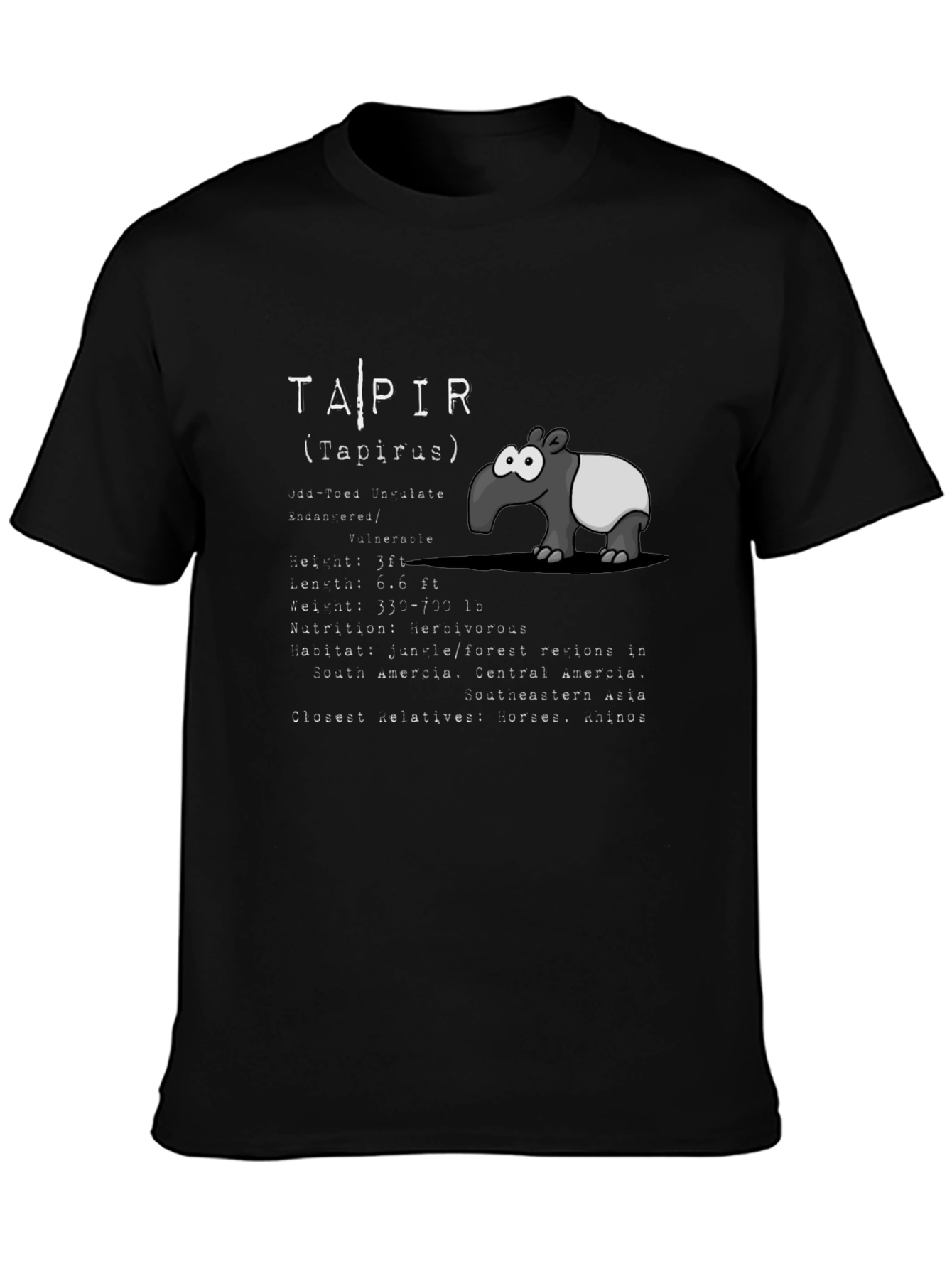 Tapir Animal Facts T-Shirt | Cute Cartoon Graphic Tee