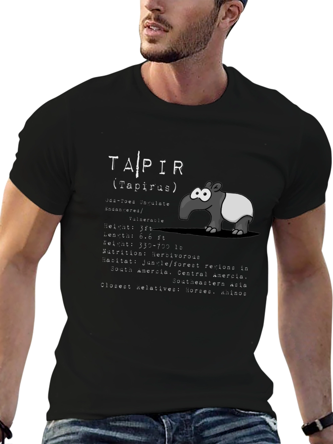 Tapir Animal Facts T-Shirt | Cute Cartoon Graphic Tee