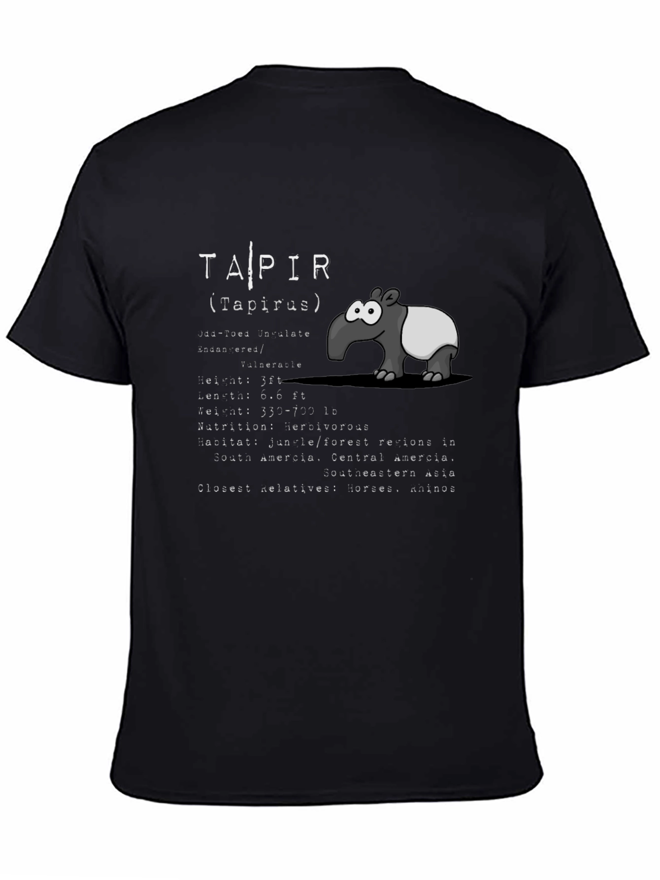 Tapir Animal Facts T-Shirt | Cute Cartoon Graphic Tee