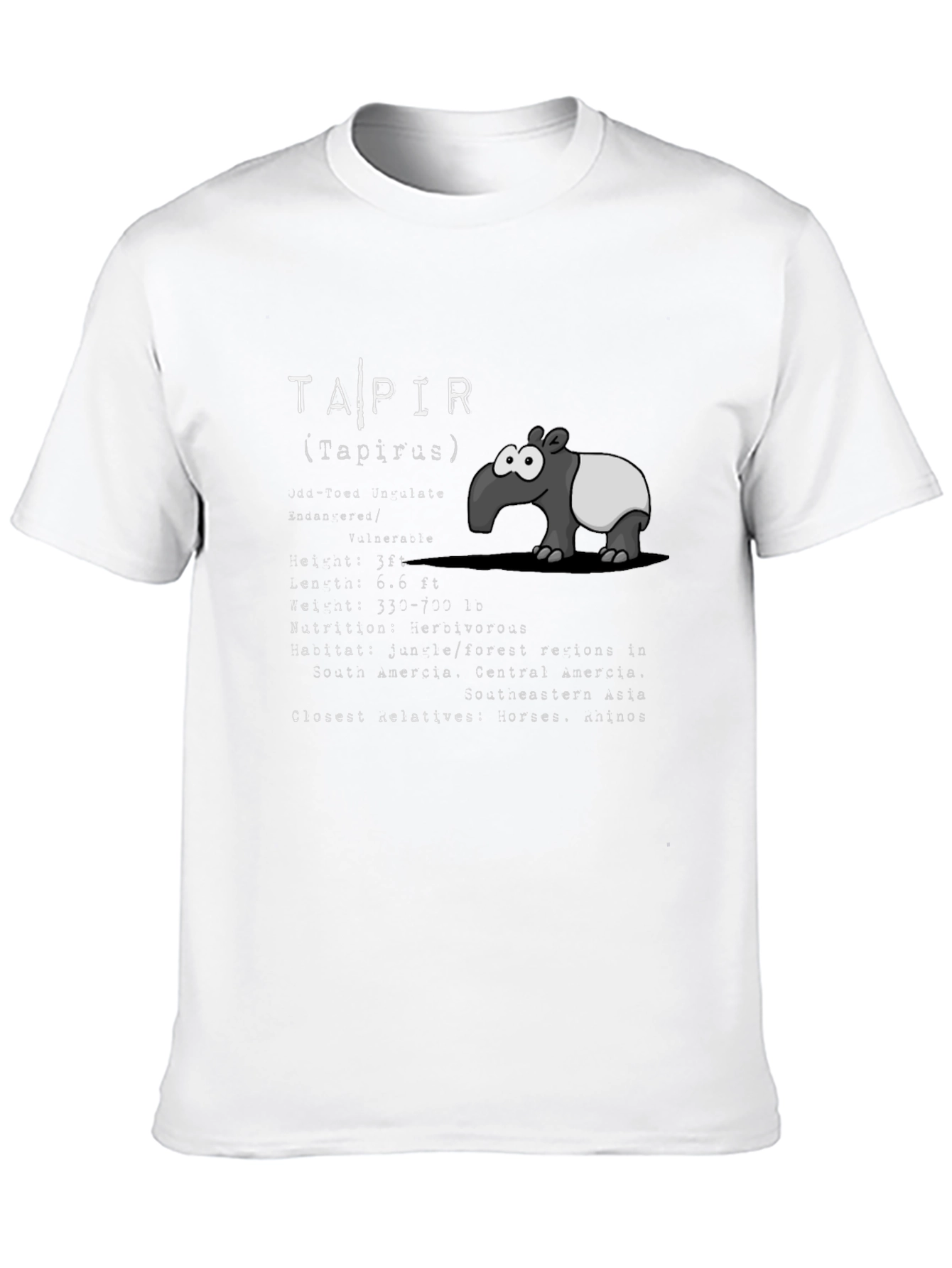 Tapir Animal Facts T-Shirt | Cute Cartoon Graphic Tee