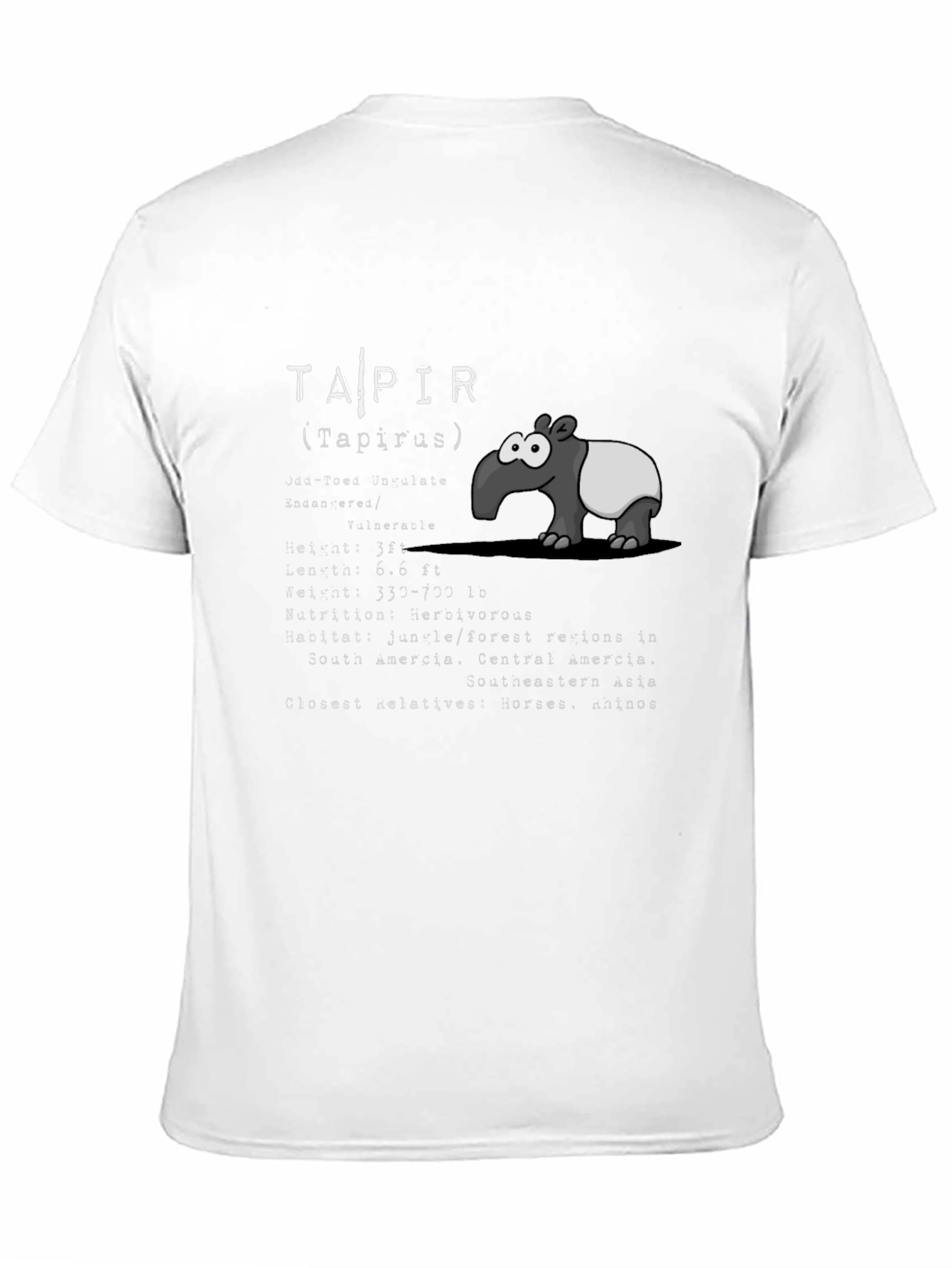 Tapir Animal Facts T-Shirt | Cute Cartoon Graphic Tee