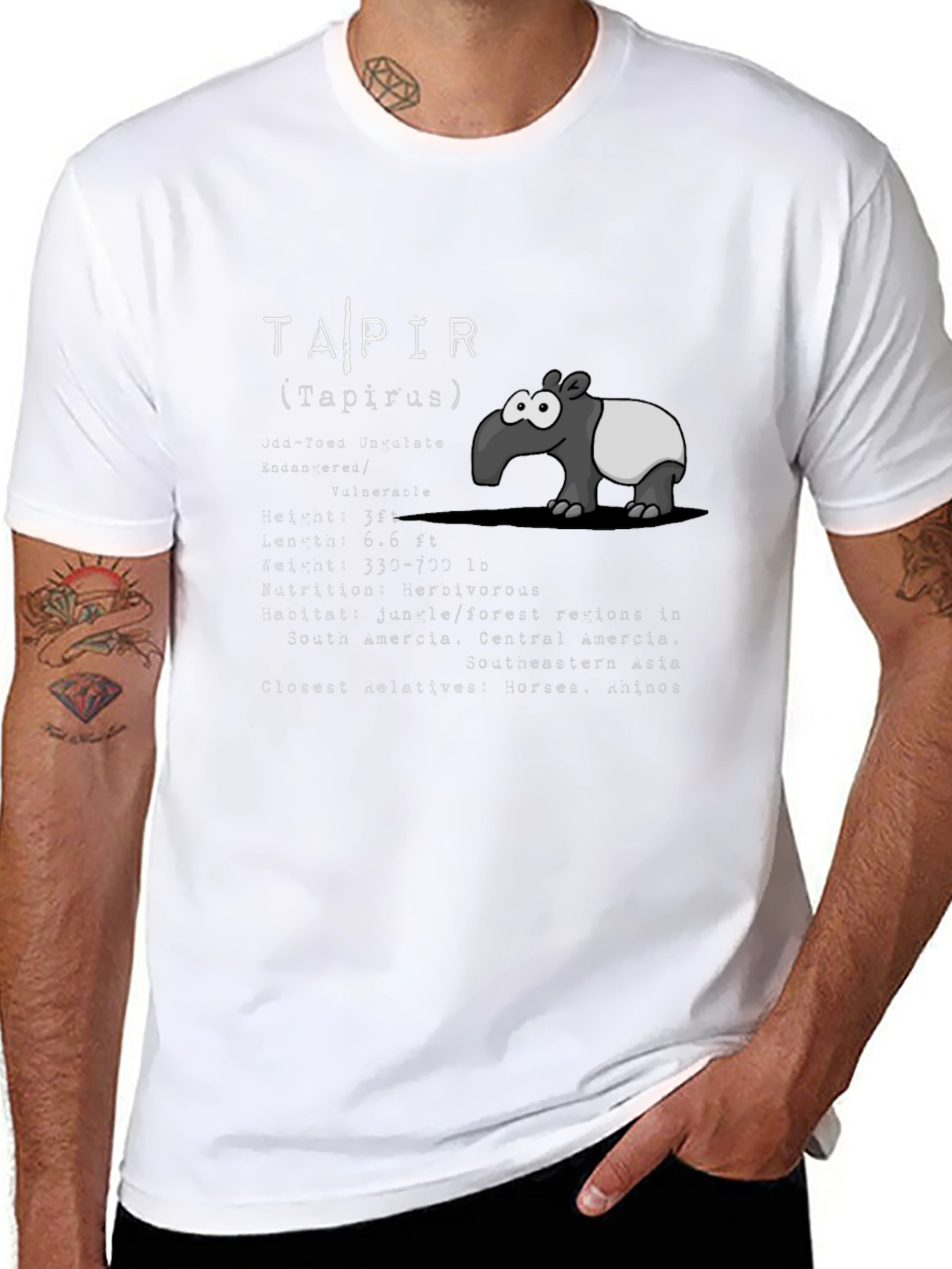 Tapir Animal Facts T-Shirt | Cute Cartoon Graphic Tee