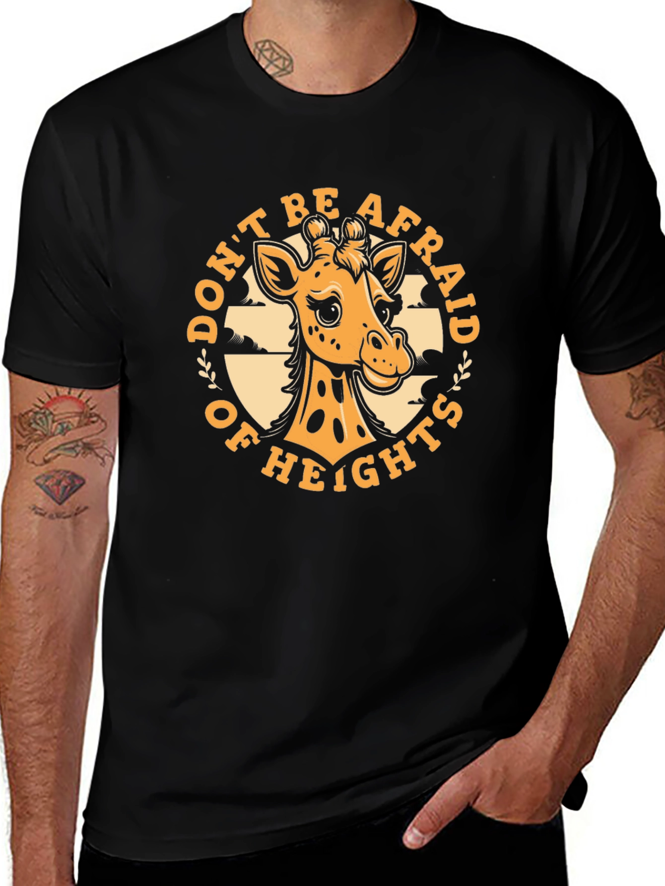 Giraffe Heights T-Shirt - Funny Animal Graphic Tee