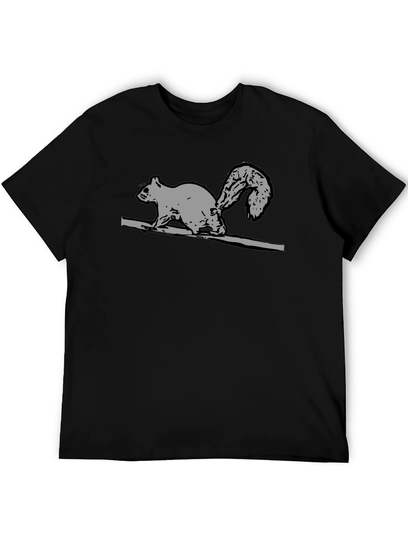 Squirrel Graphic Tee - Black Cotton Comfort