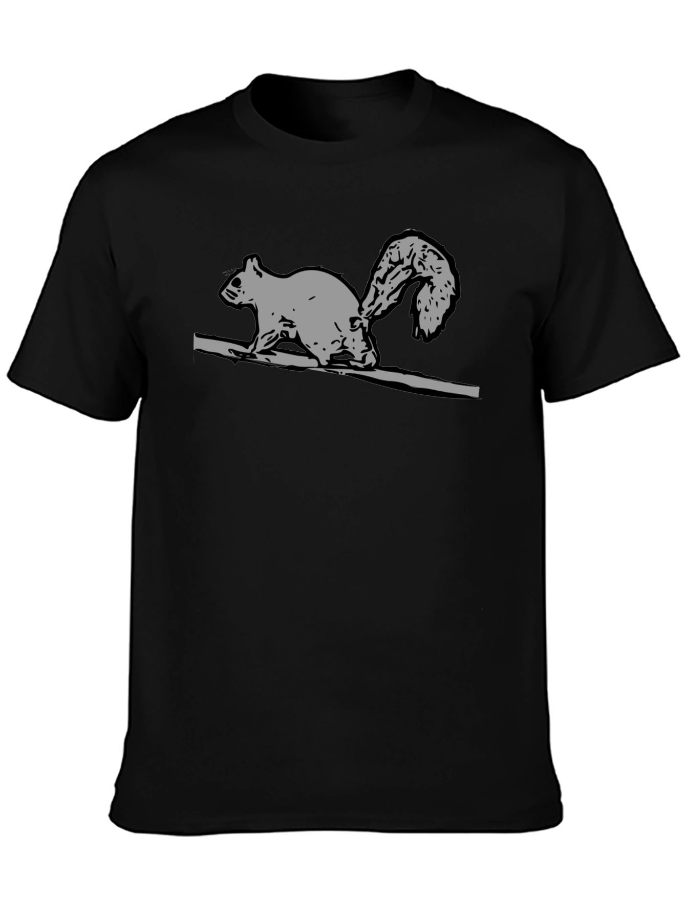 Squirrel Graphic Tee - Black Cotton Comfort