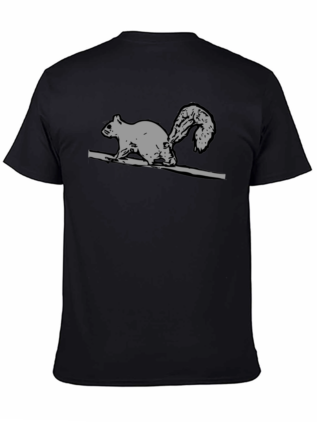 Squirrel Graphic Tee - Black Cotton Comfort