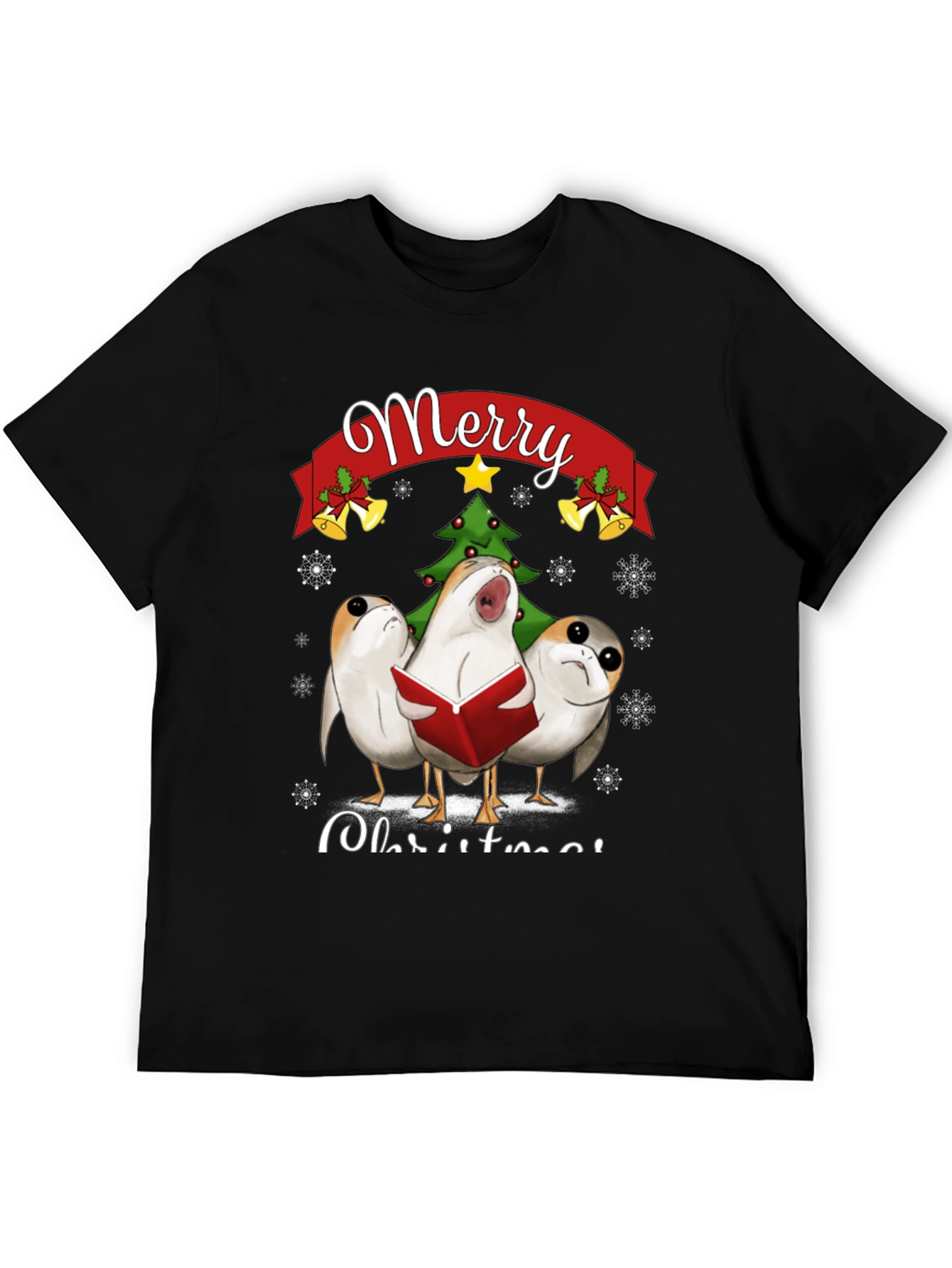 Star Wars Porgs Merry Christmas Graphic T-Shirt