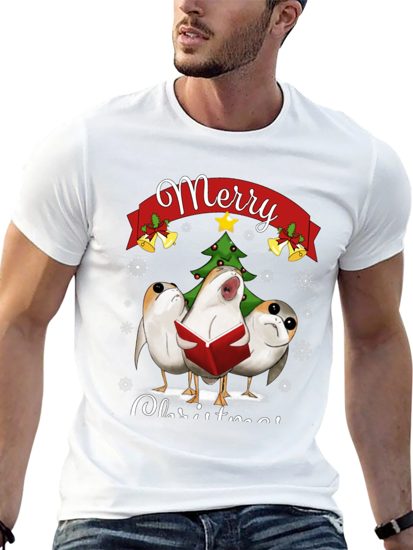 Star Wars Porgs Merry Christmas Graphic T-Shirt