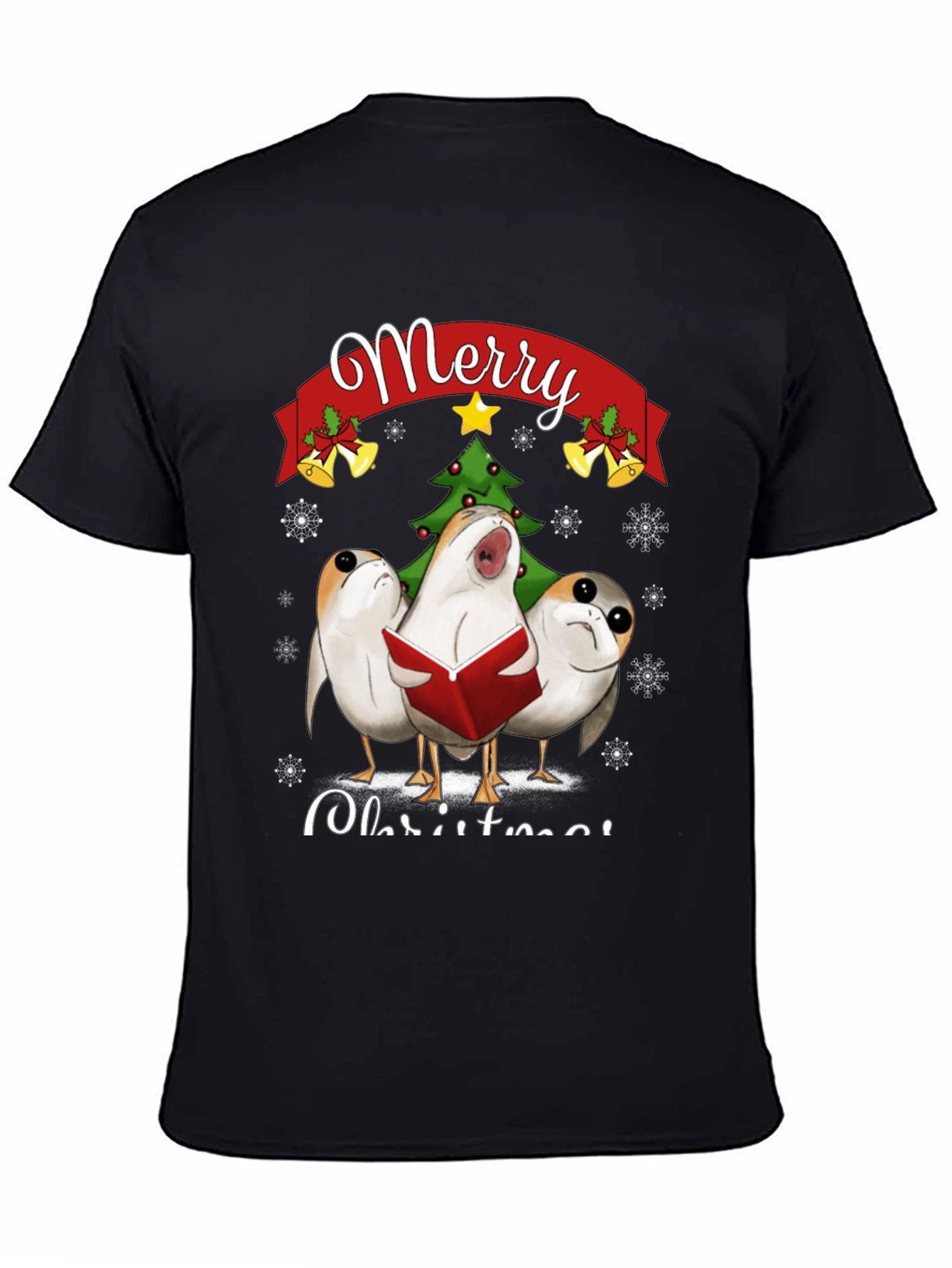 Star Wars Porgs Merry Christmas Graphic T-Shirt