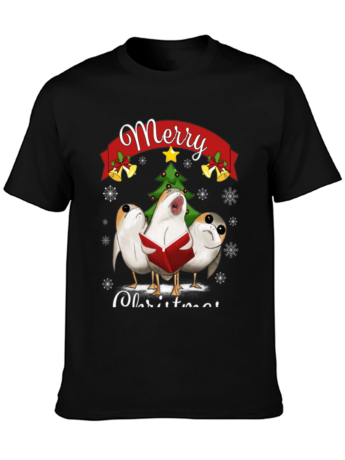 Star Wars Porgs Merry Christmas Graphic T-Shirt