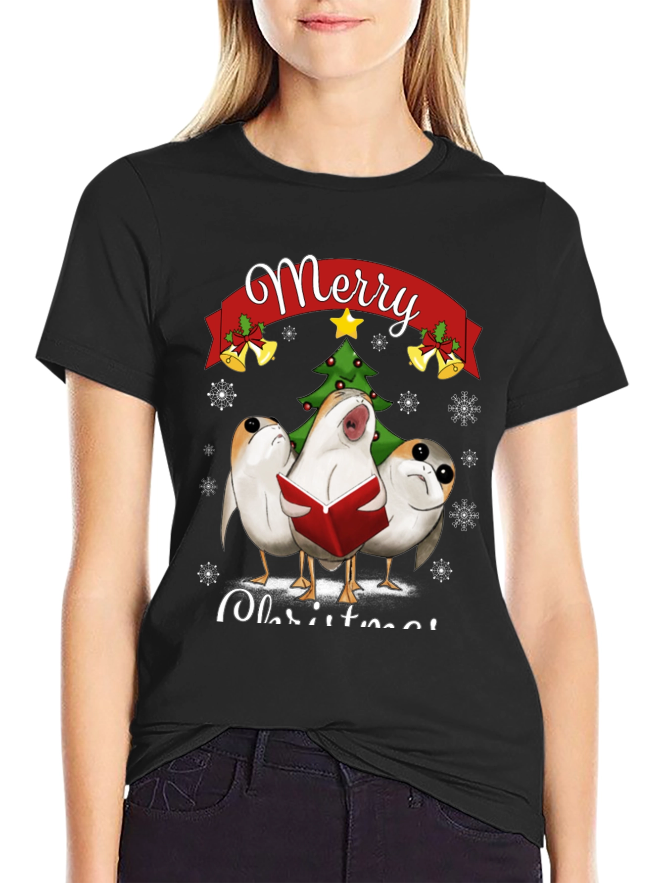 Star Wars Porgs Merry Christmas Graphic T-Shirt