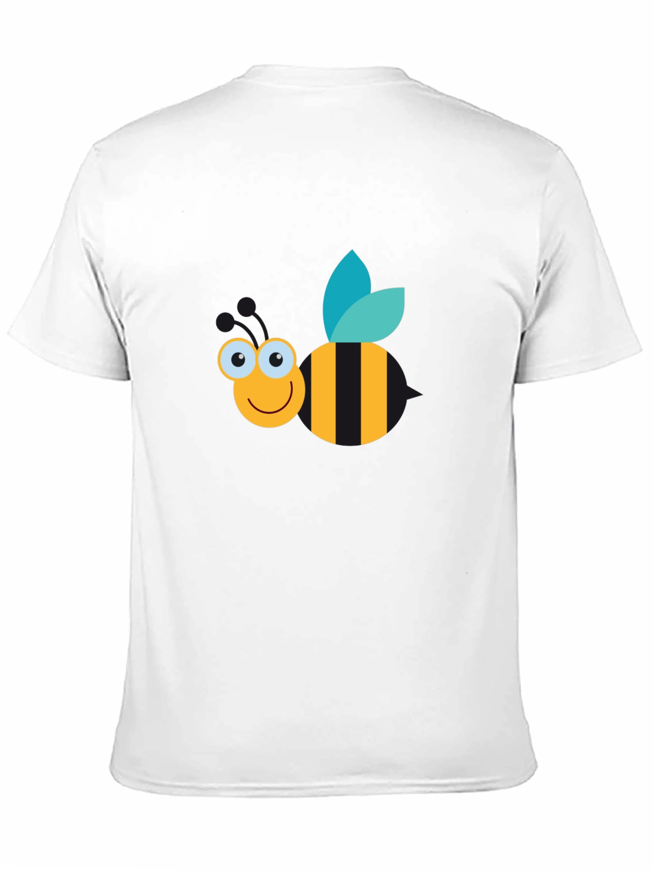 Cute Cartoon Bee Graphic Tee - Black