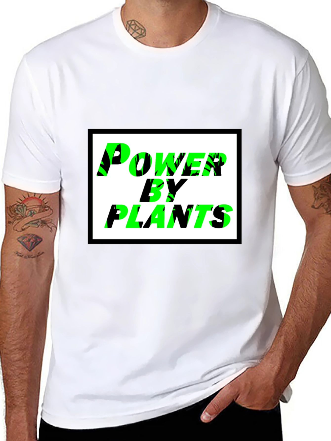Power By Plants Black T-Shirt