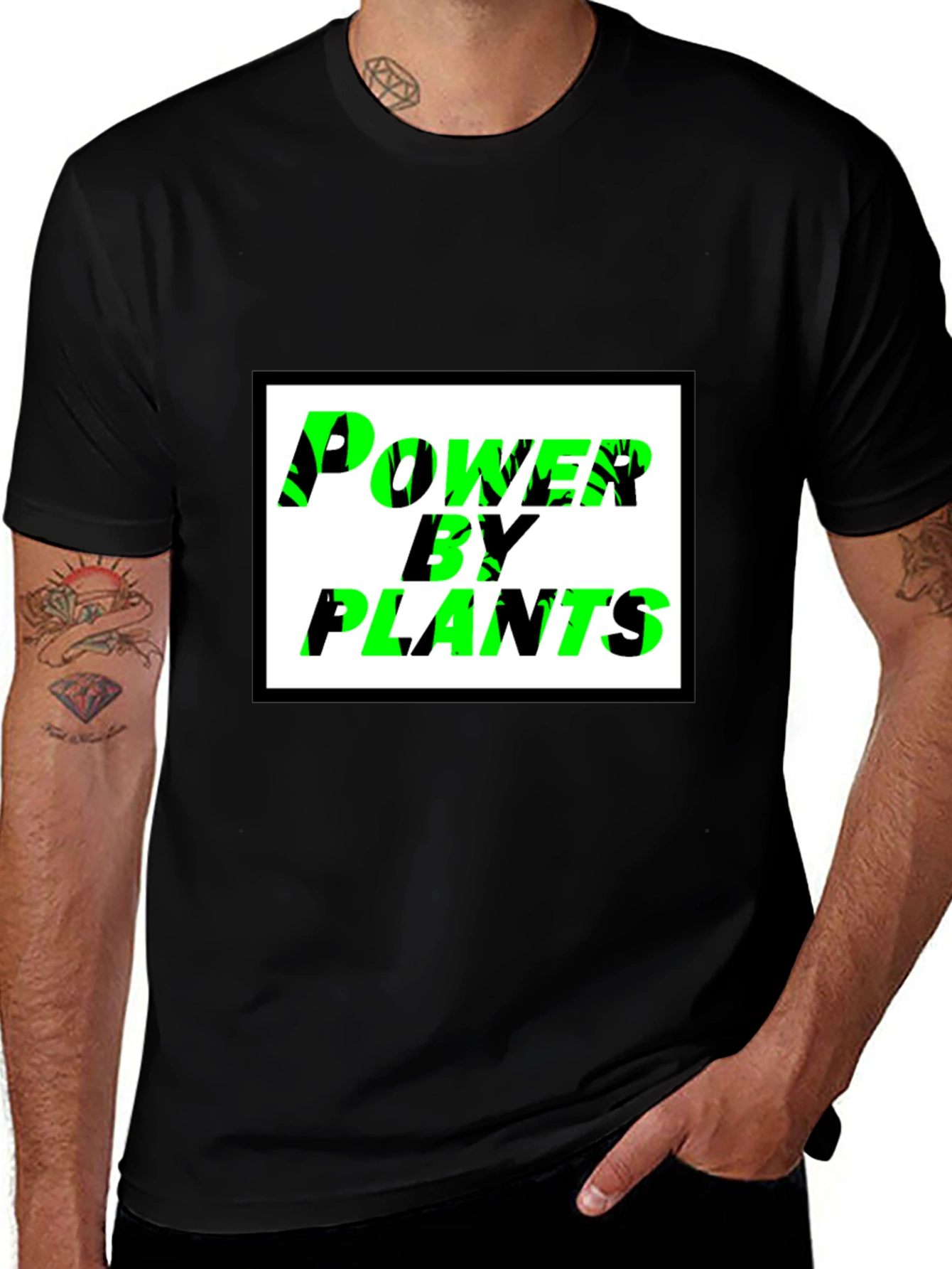Power By Plants Black T-Shirt