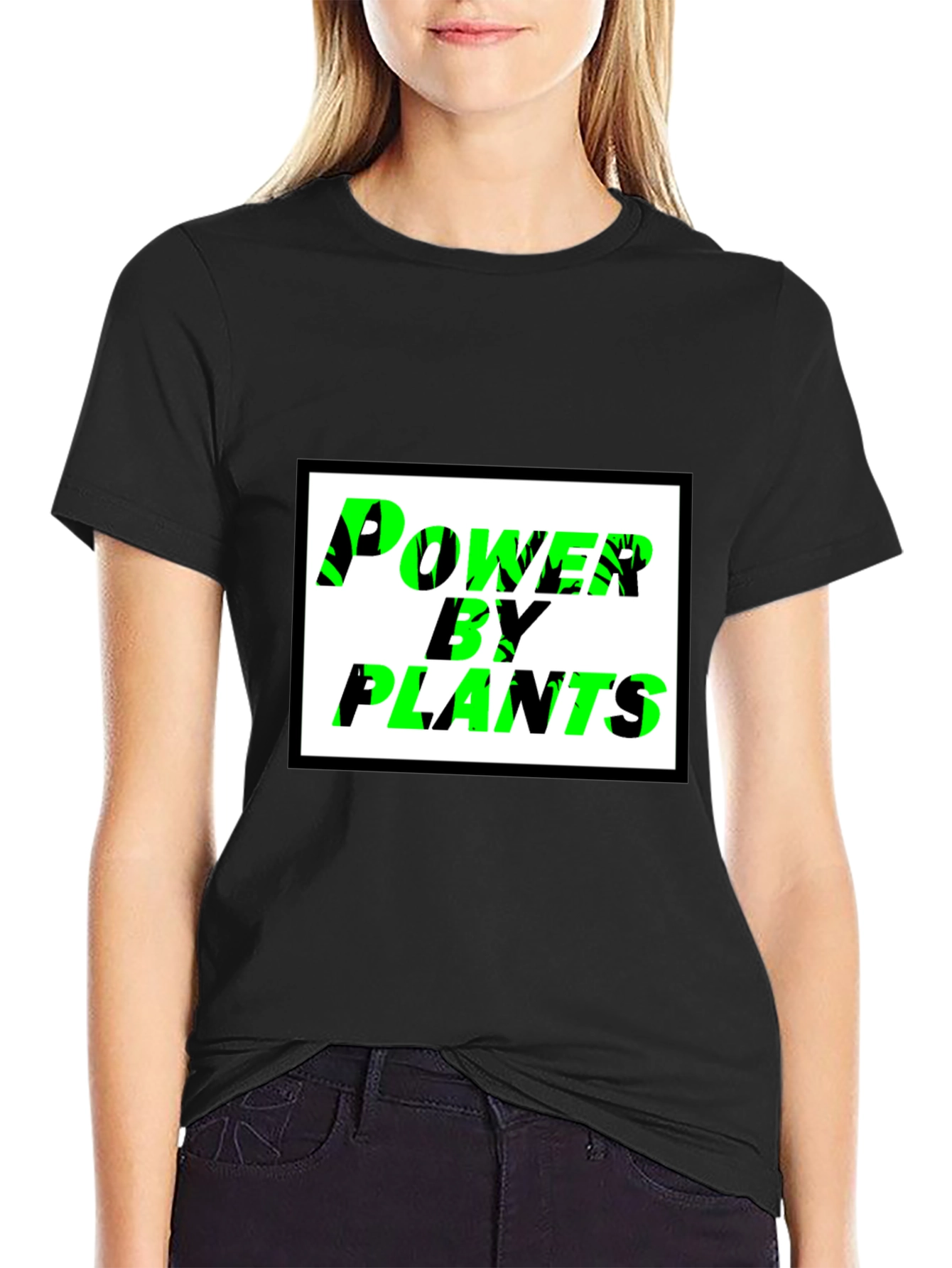 Power By Plants Black T-Shirt