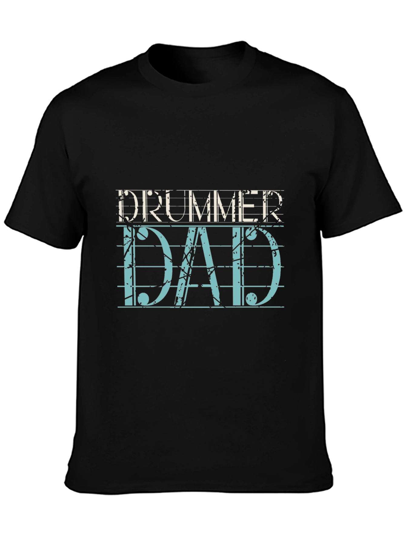 Drummer Dad Graphic T-Shirt - Black Cotton Tee