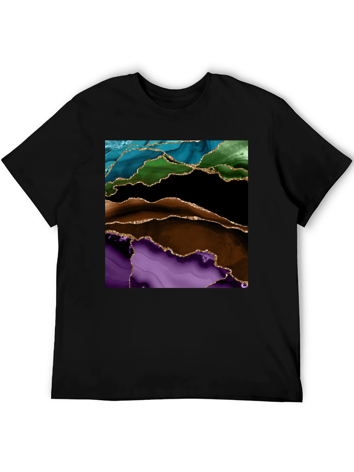 Abstract Gold-Accented T-Shirt