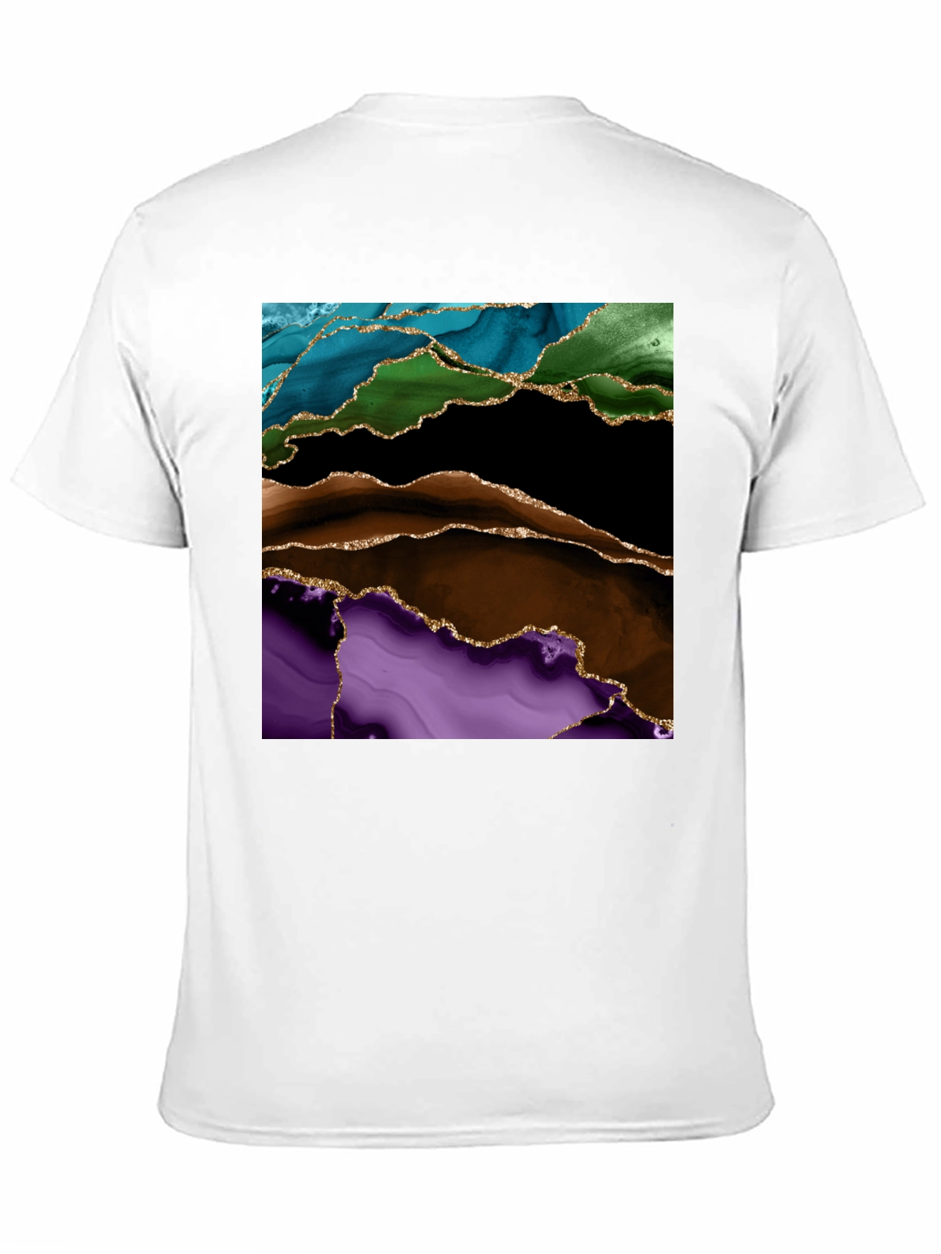 Abstract Gold-Accented T-Shirt