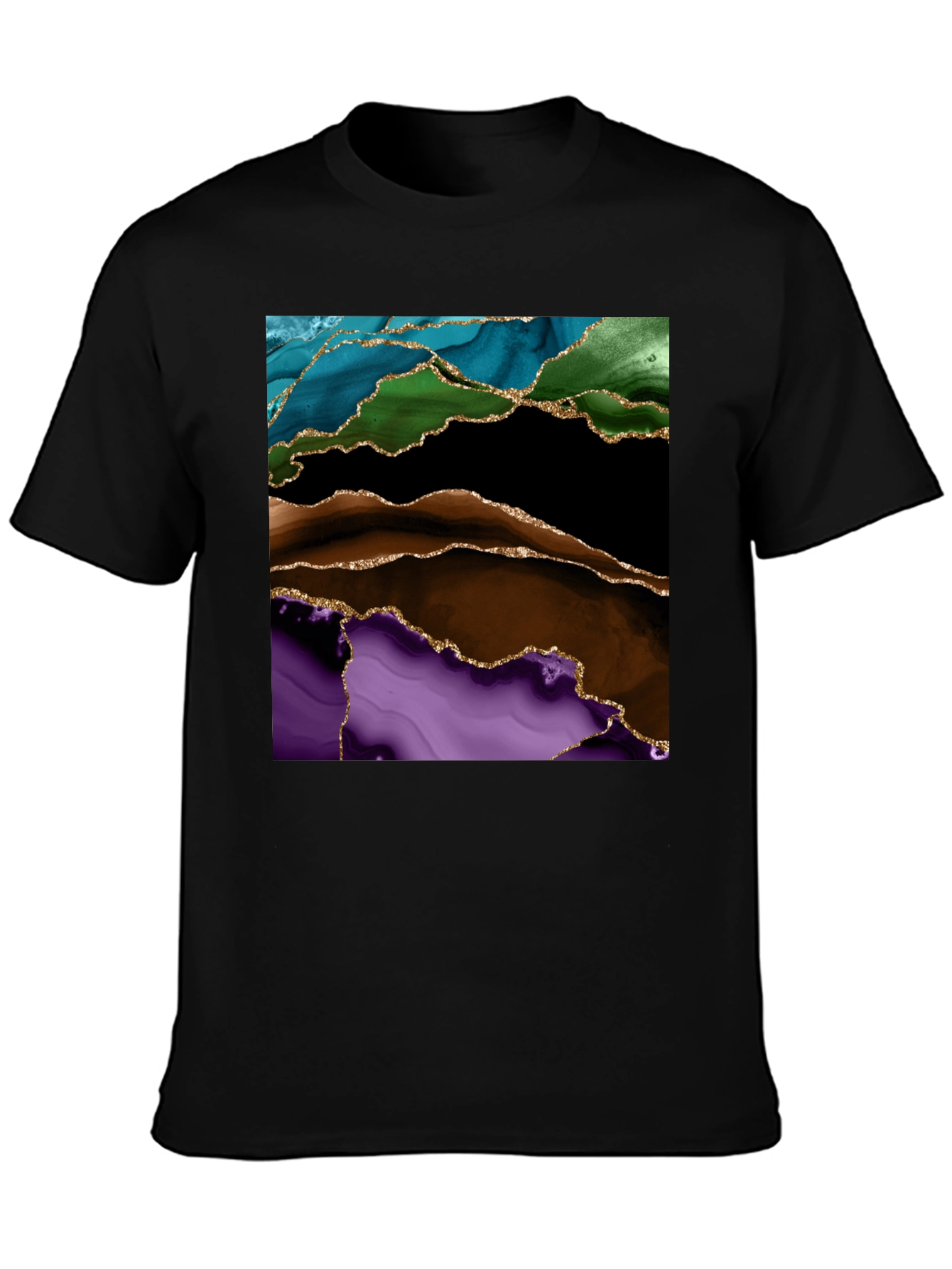 Abstract Gold-Accented T-Shirt