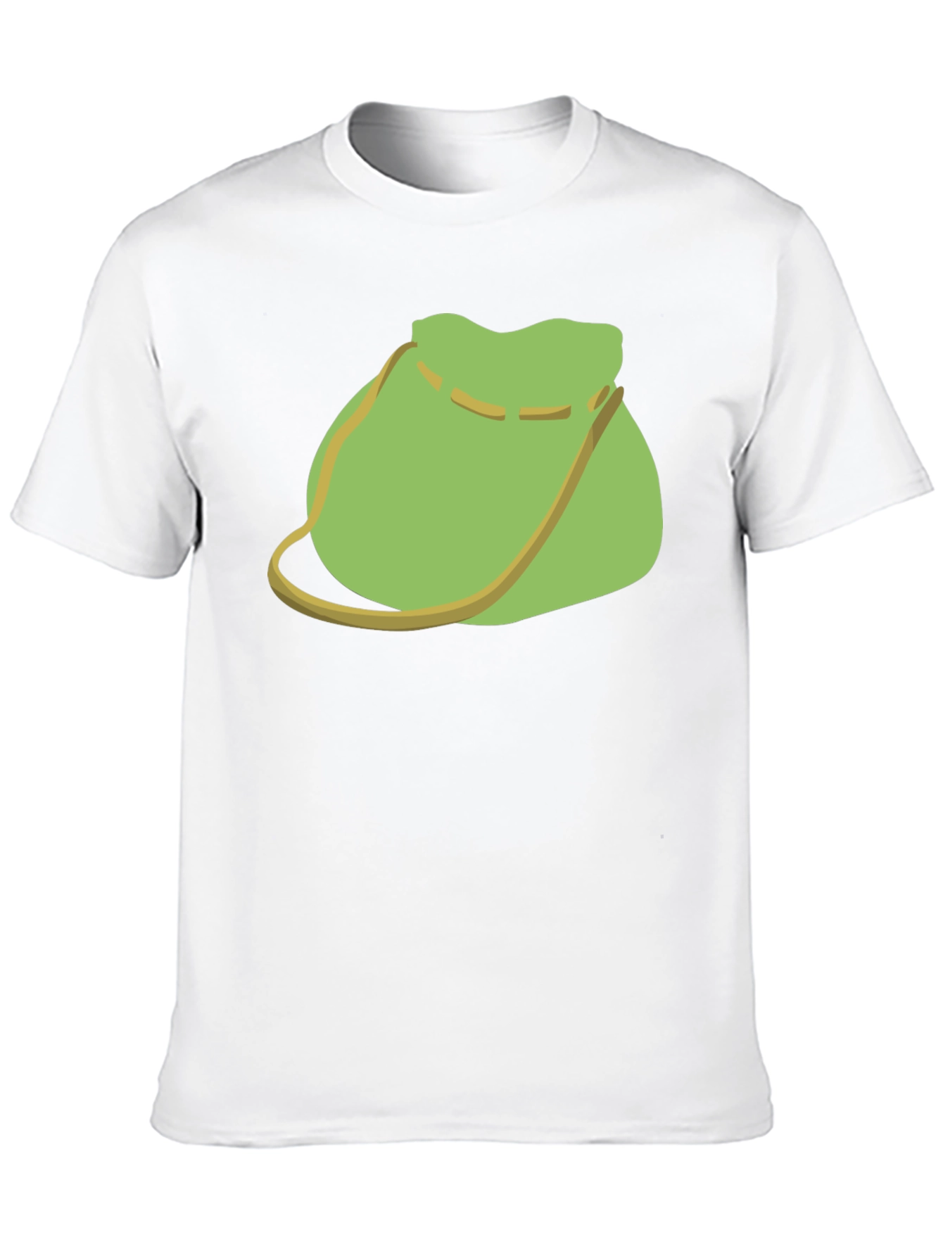 Green Pouch Graphic Tee - Casual Black T-Shirt