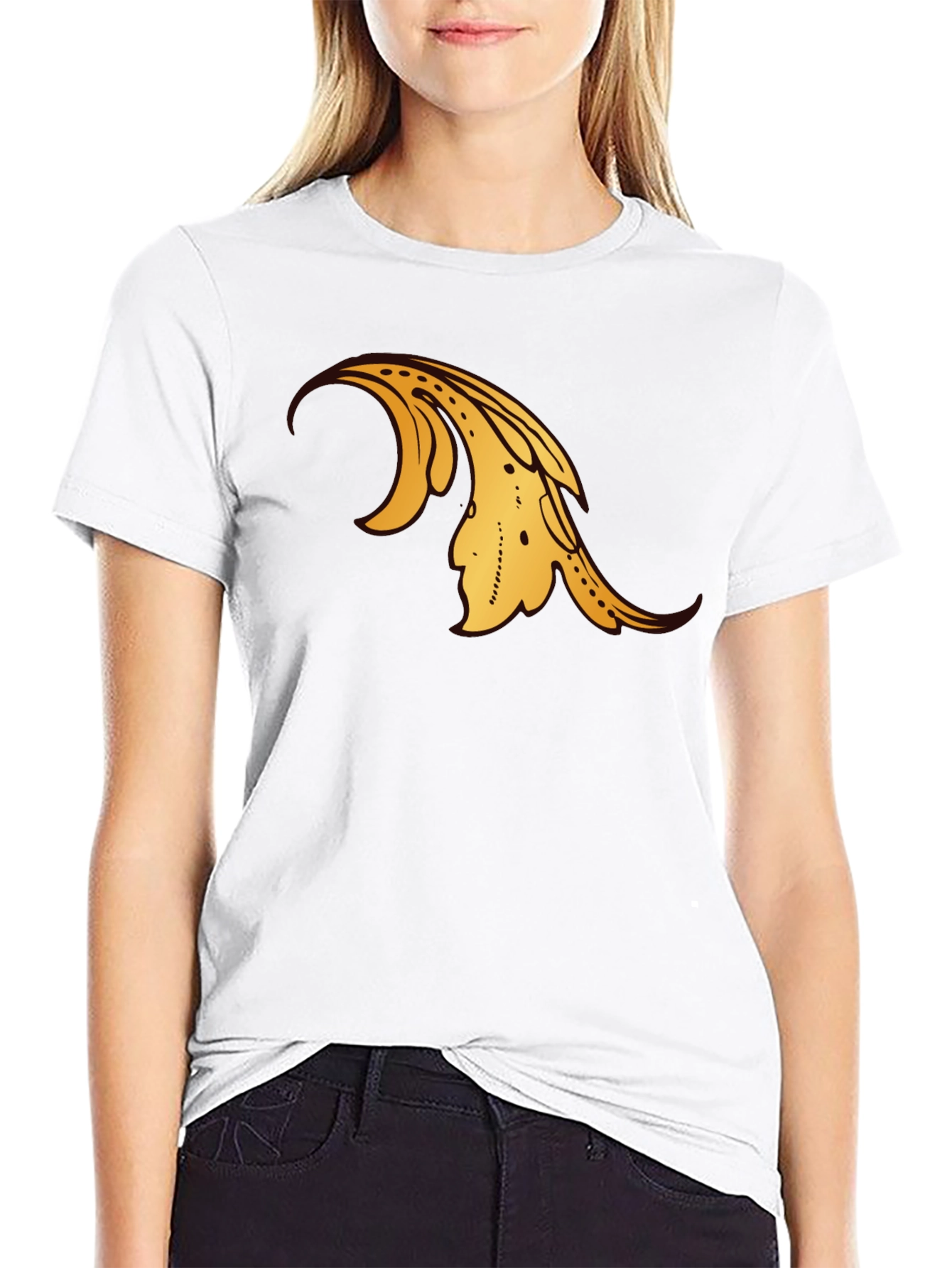 Black T-Shirt with Gold Ornamental Design