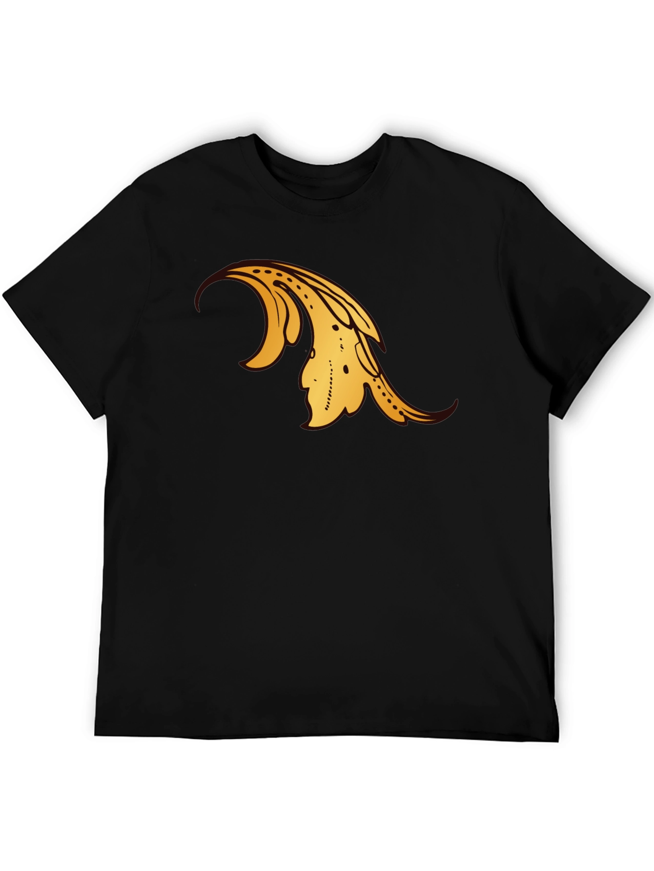 Black T-Shirt with Gold Ornamental Design