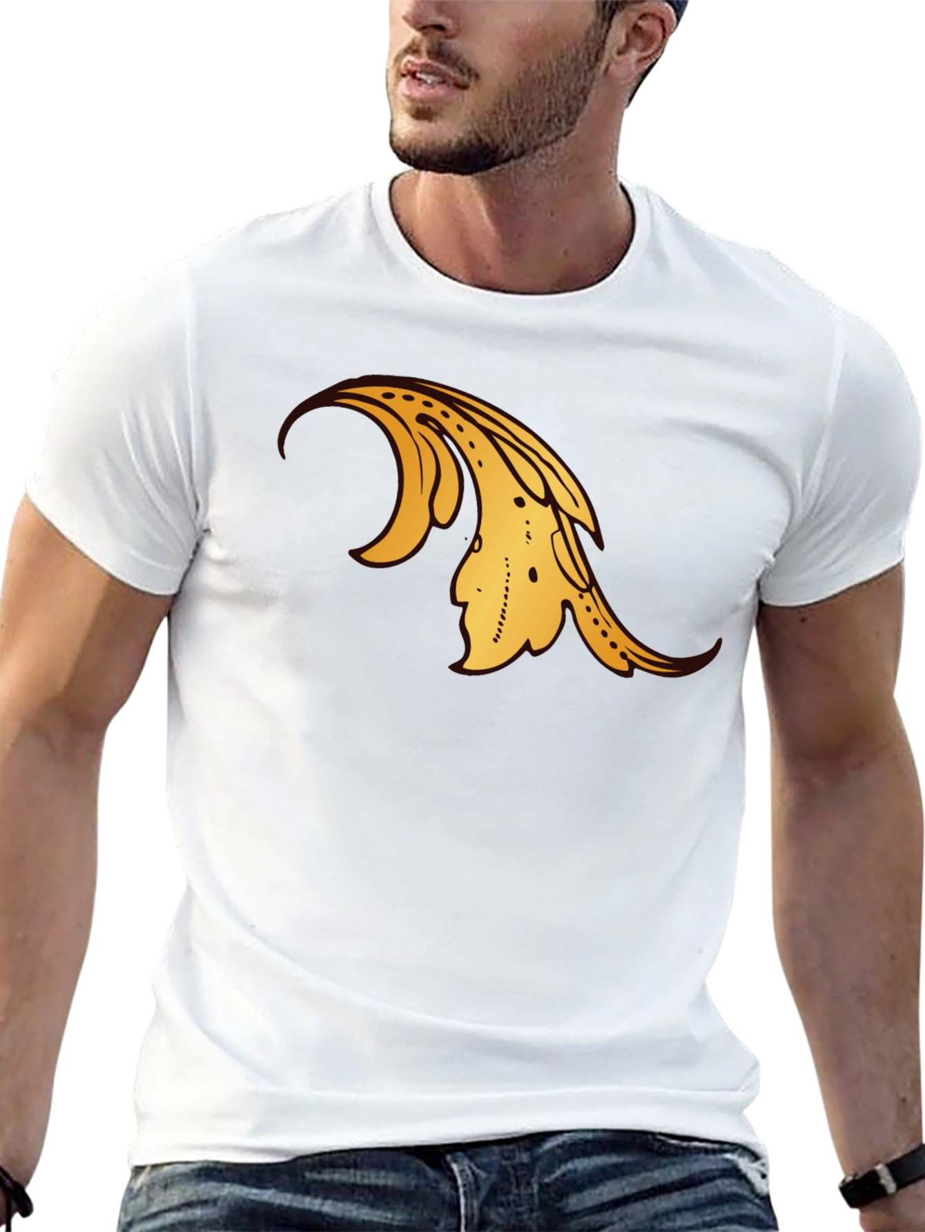 Black T-Shirt with Gold Ornamental Design