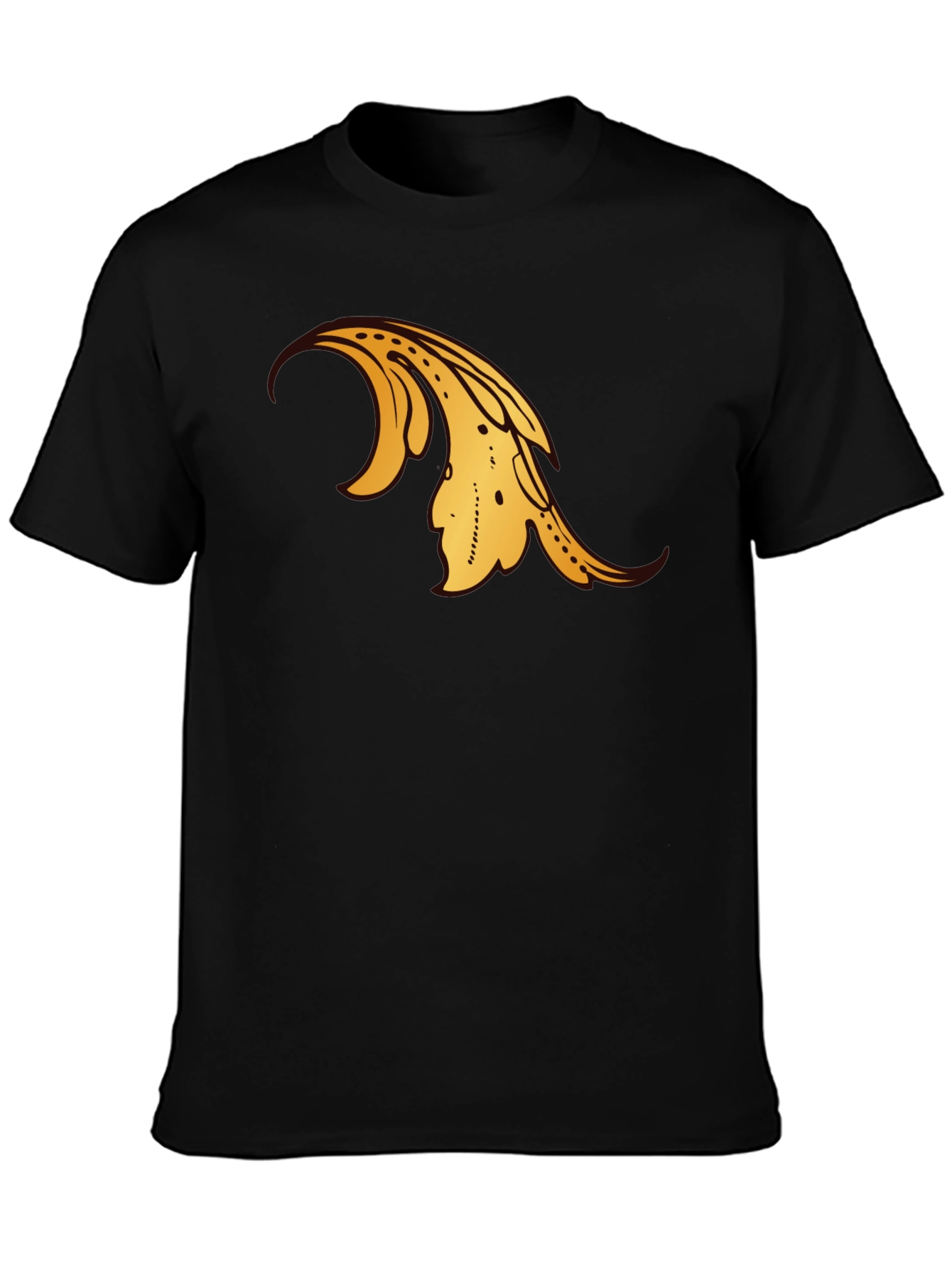 Black T-Shirt with Gold Ornamental Design