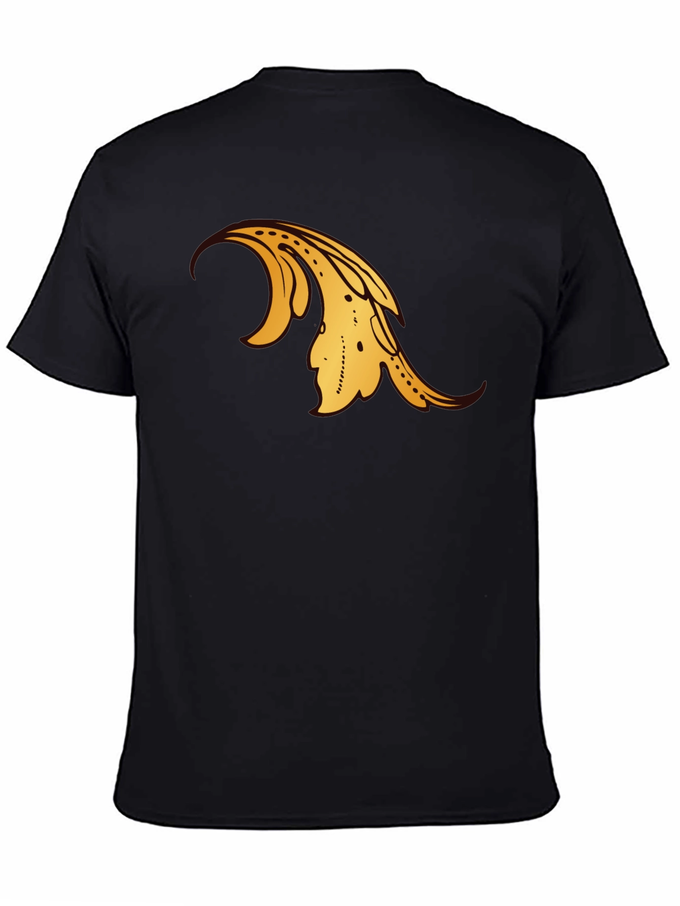 Black T-Shirt with Gold Ornamental Design
