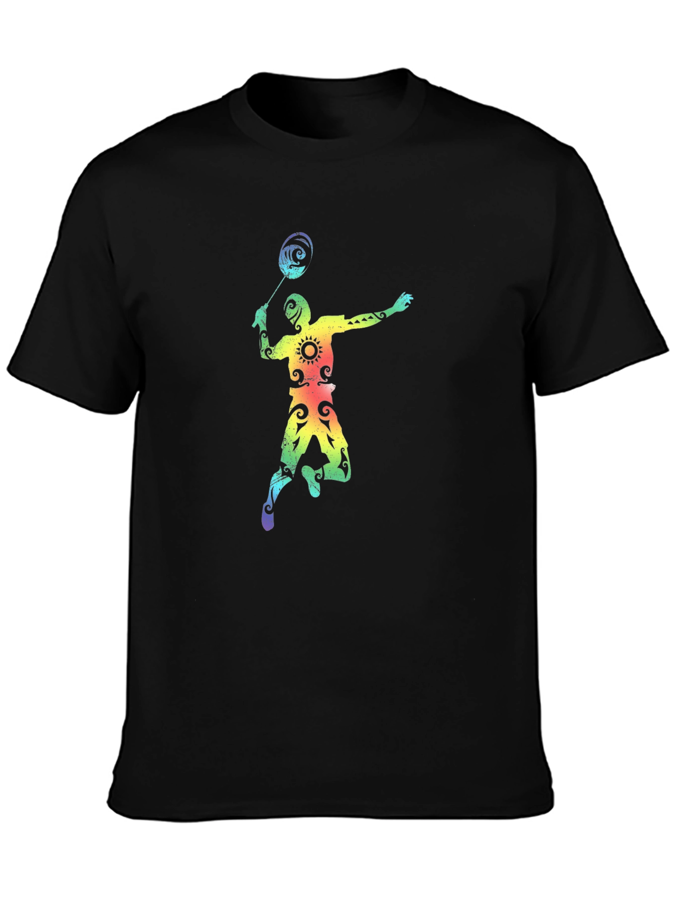Rainbow Badminton Player Graphic Tee