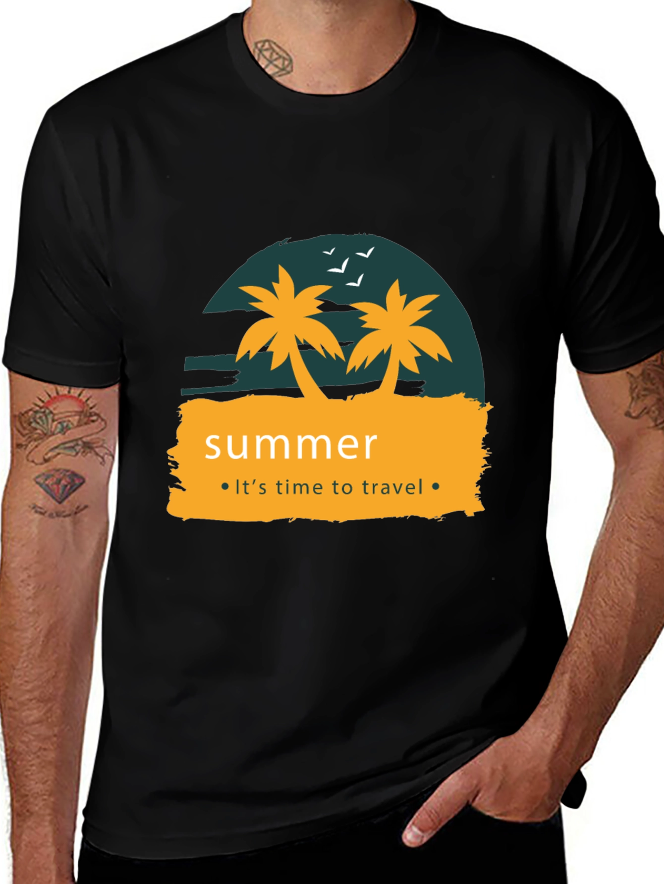 Summer Travel T-Shirt - Palm Tree Design