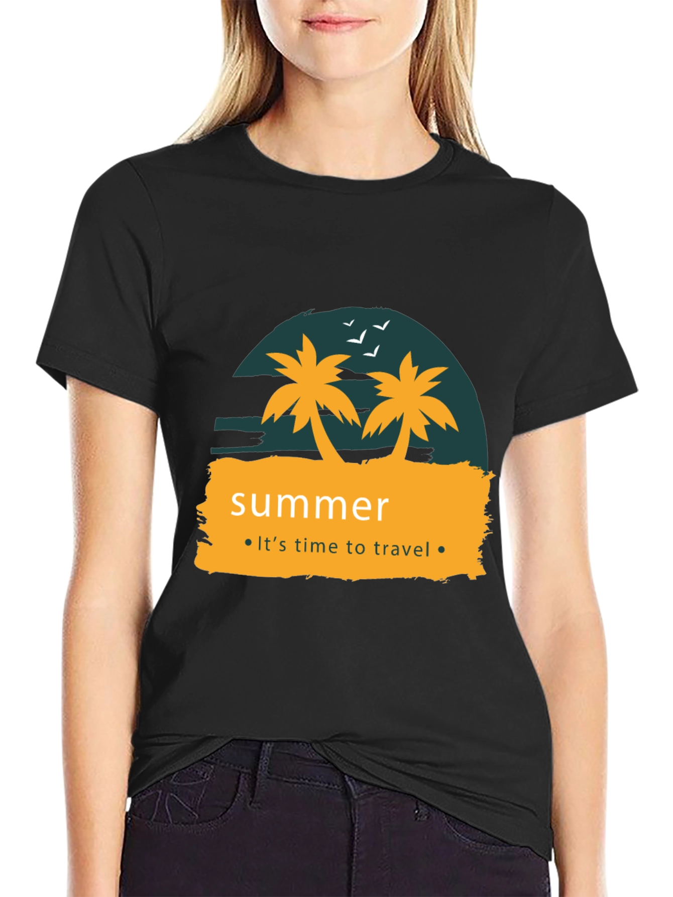 Summer Travel T-Shirt - Palm Tree Design
