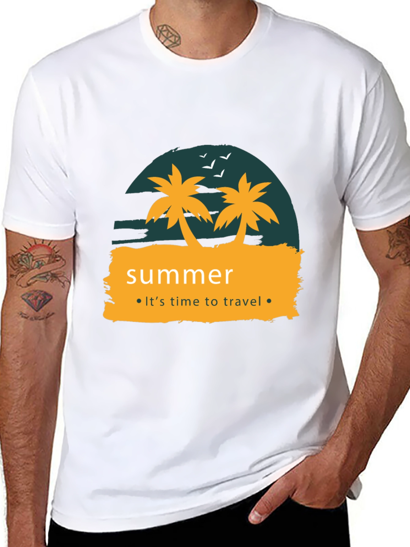 Summer Travel T-Shirt - Palm Tree Design