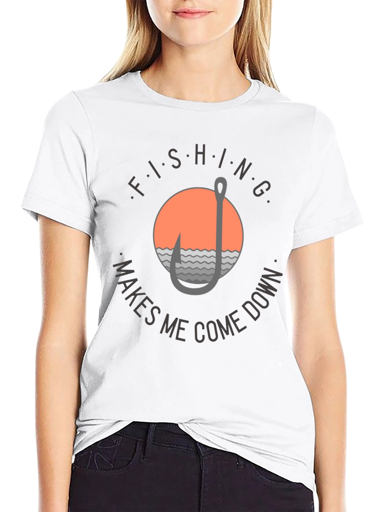 Fishing Makes Me Come Down Graphic T-Shirt