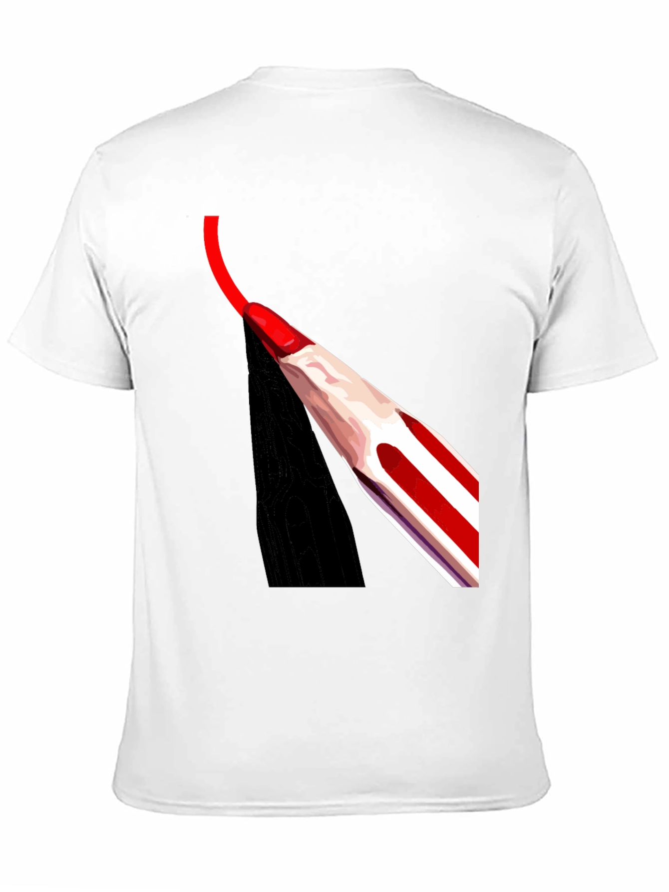 Red Pencil Art Black T-Shirt