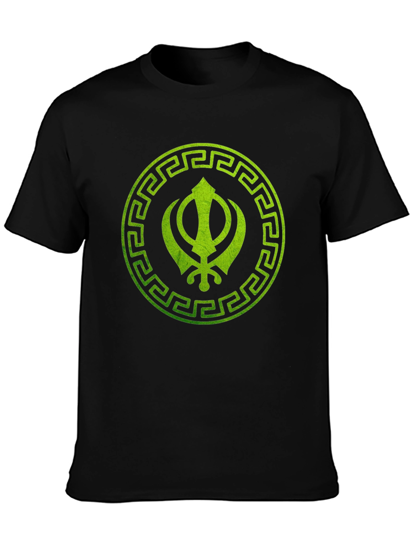 Sikh Symbol Printed Black T-Shirt