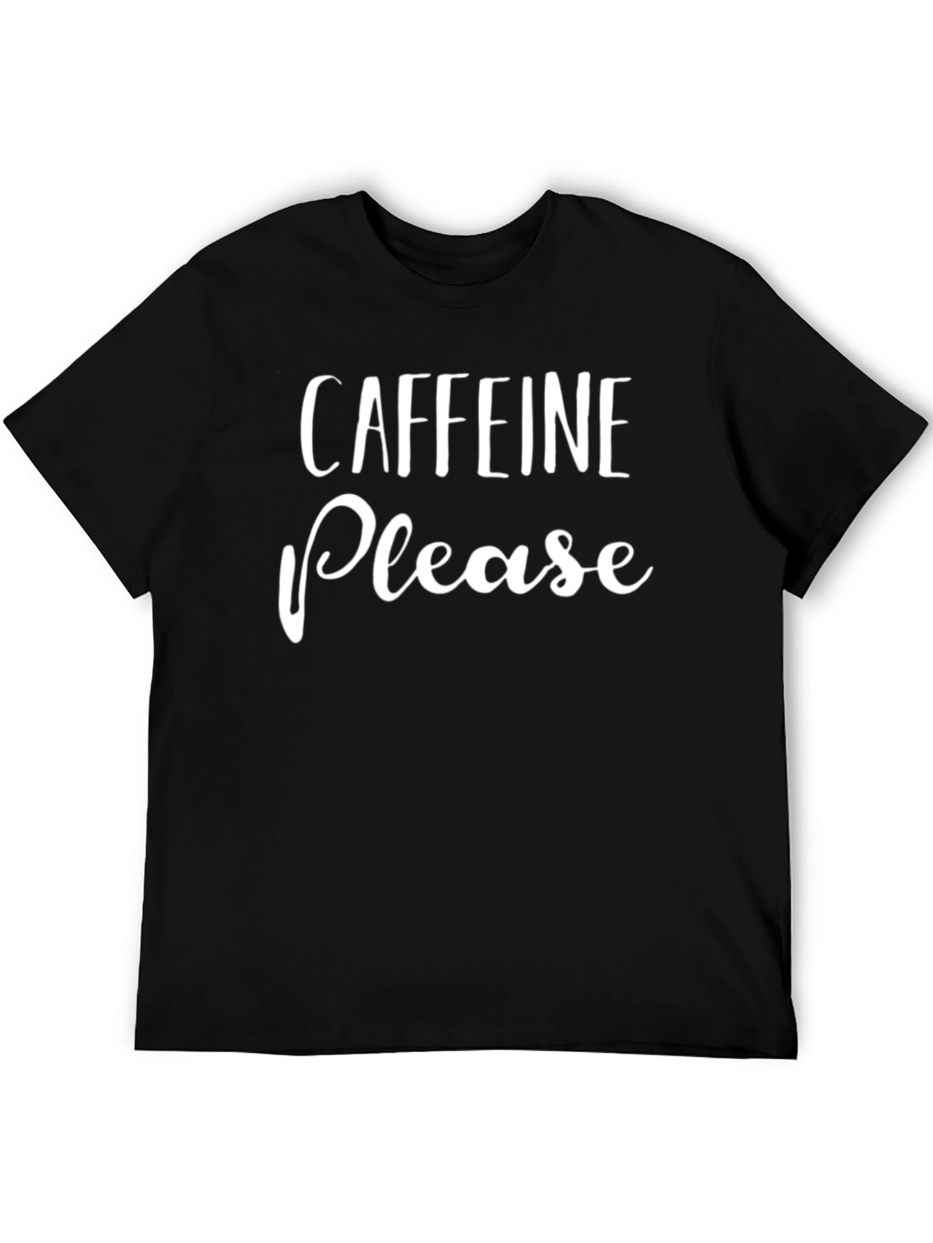 Caffeine Please Graphic Tee - Black Short Sleeve