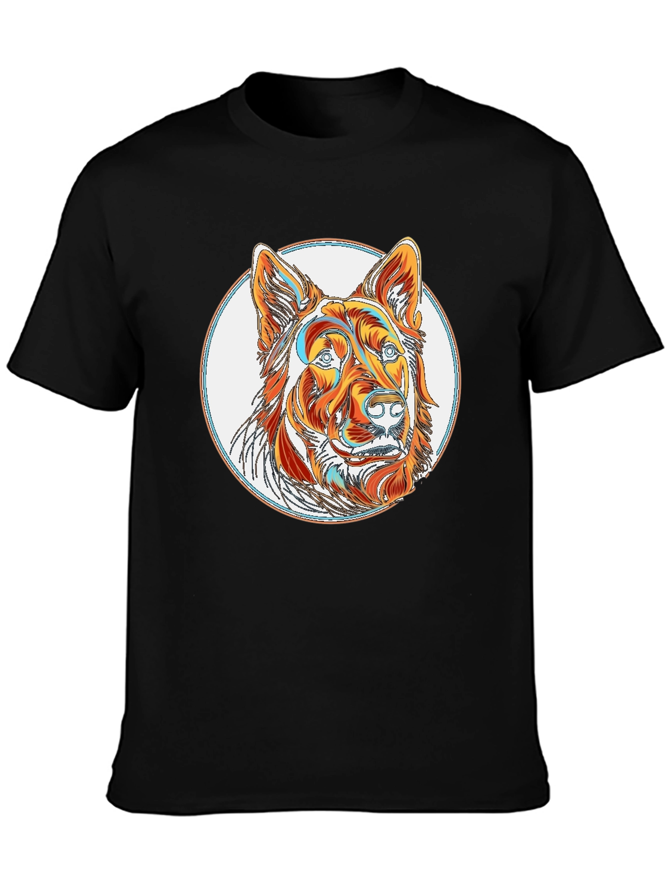 German Shepherd Art T-Shirt - Black