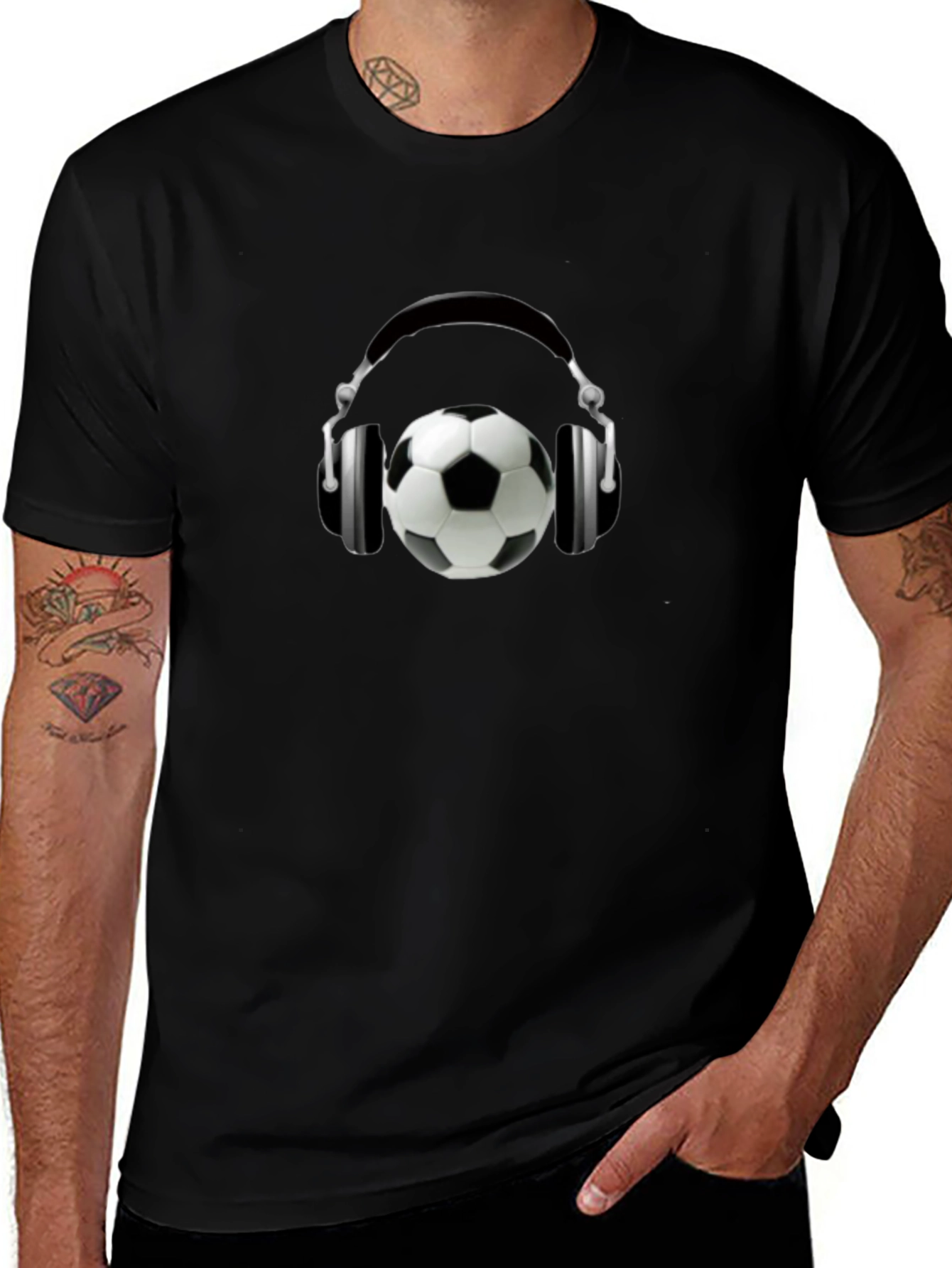 Soccer Beats Tee - Stylish Soccer Ball Headphones T-Shirt