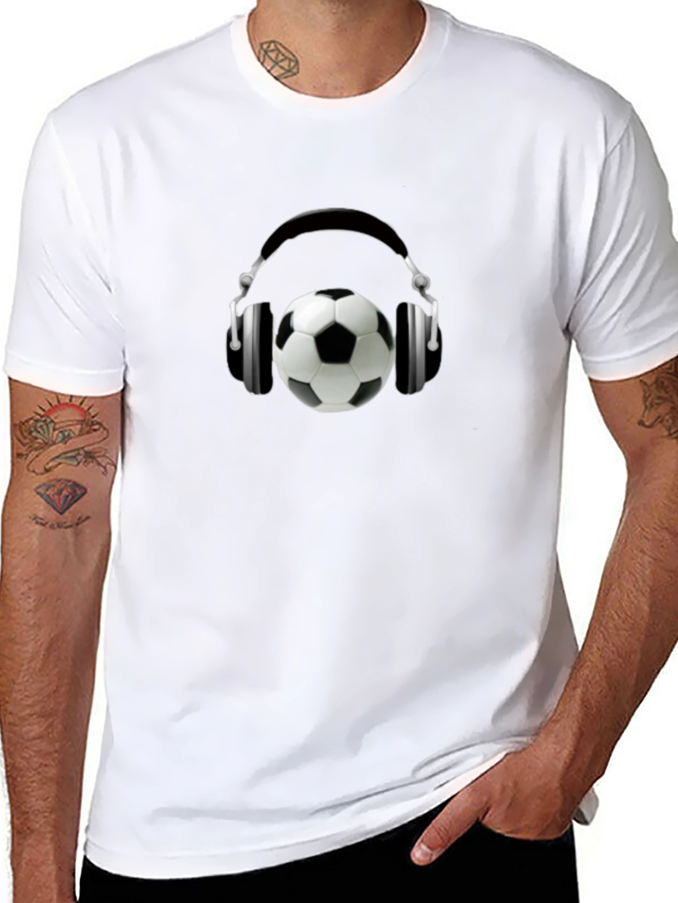 Soccer Beats Tee - Stylish Soccer Ball Headphones T-Shirt