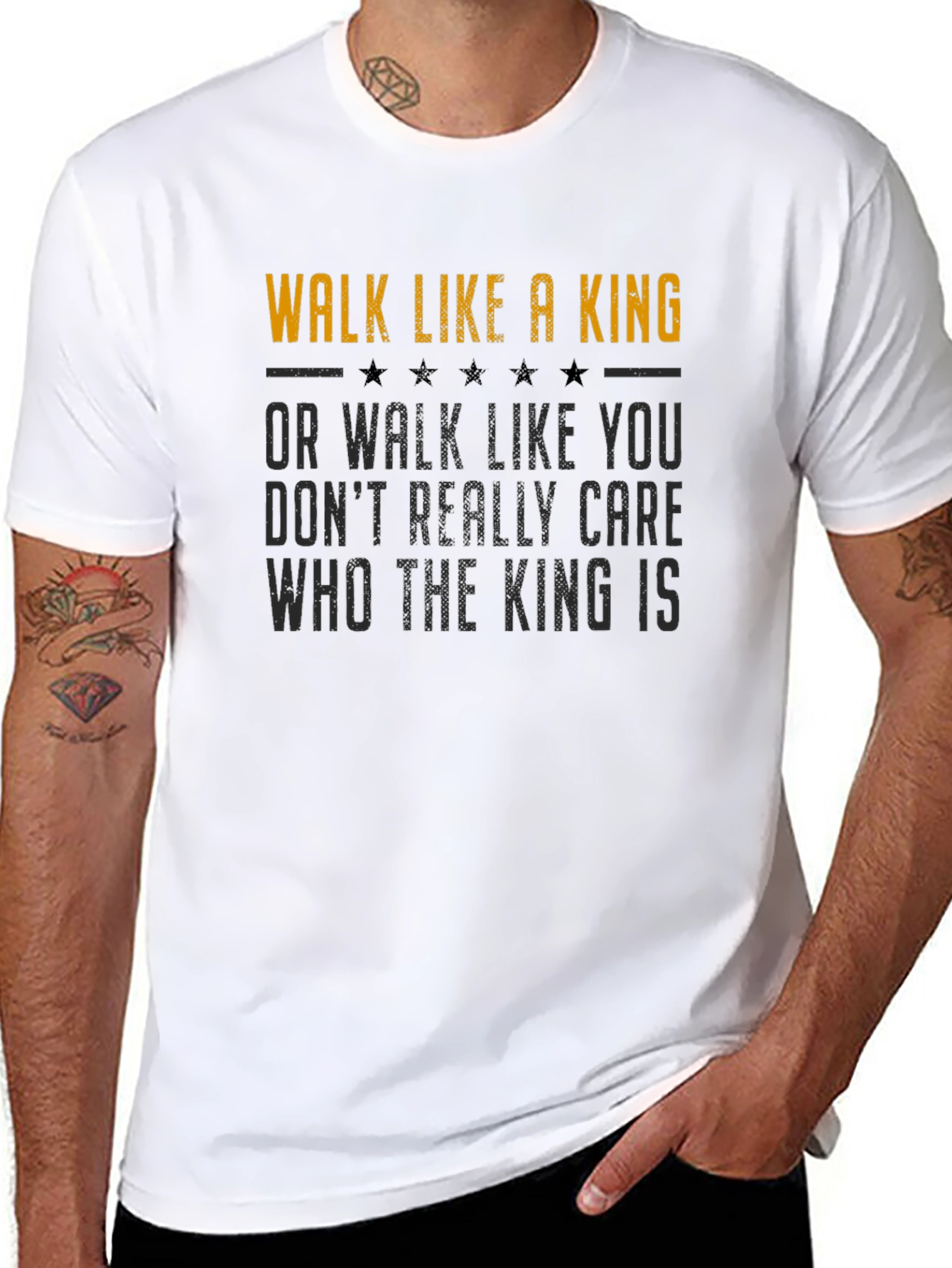 Walk Like A King Black Graphic Tee