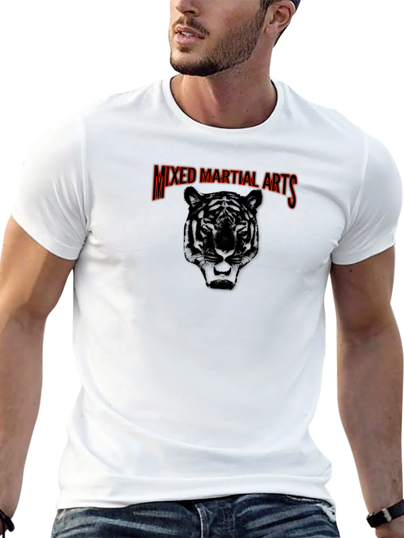 Mixed Martial Arts Tiger Graphic Tee - Black